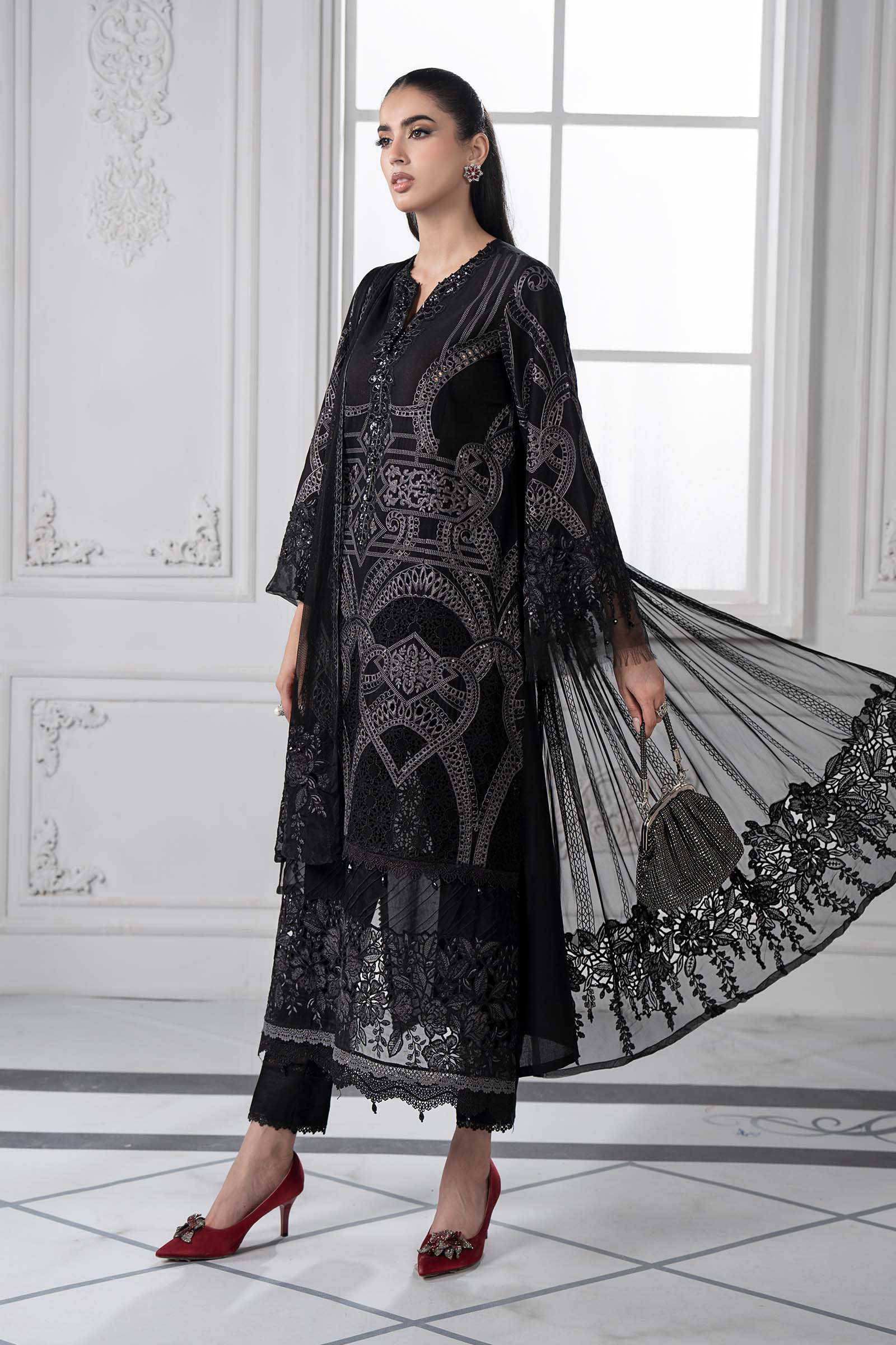 3 Piece Embroidered Lawn Suit | DS-2512-B - Image 6