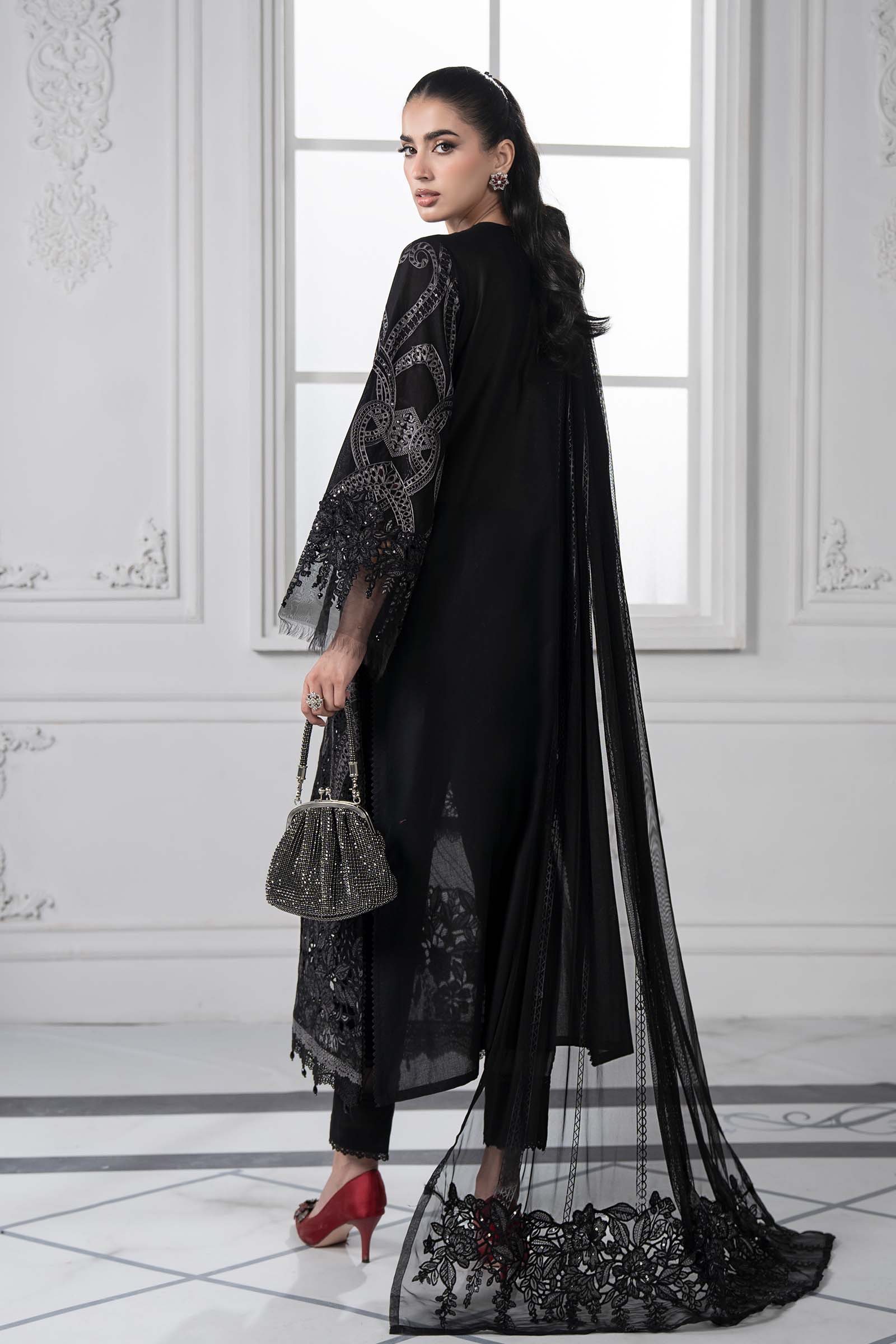 3 Piece Embroidered Lawn Suit | DS-2512-B - Image 7