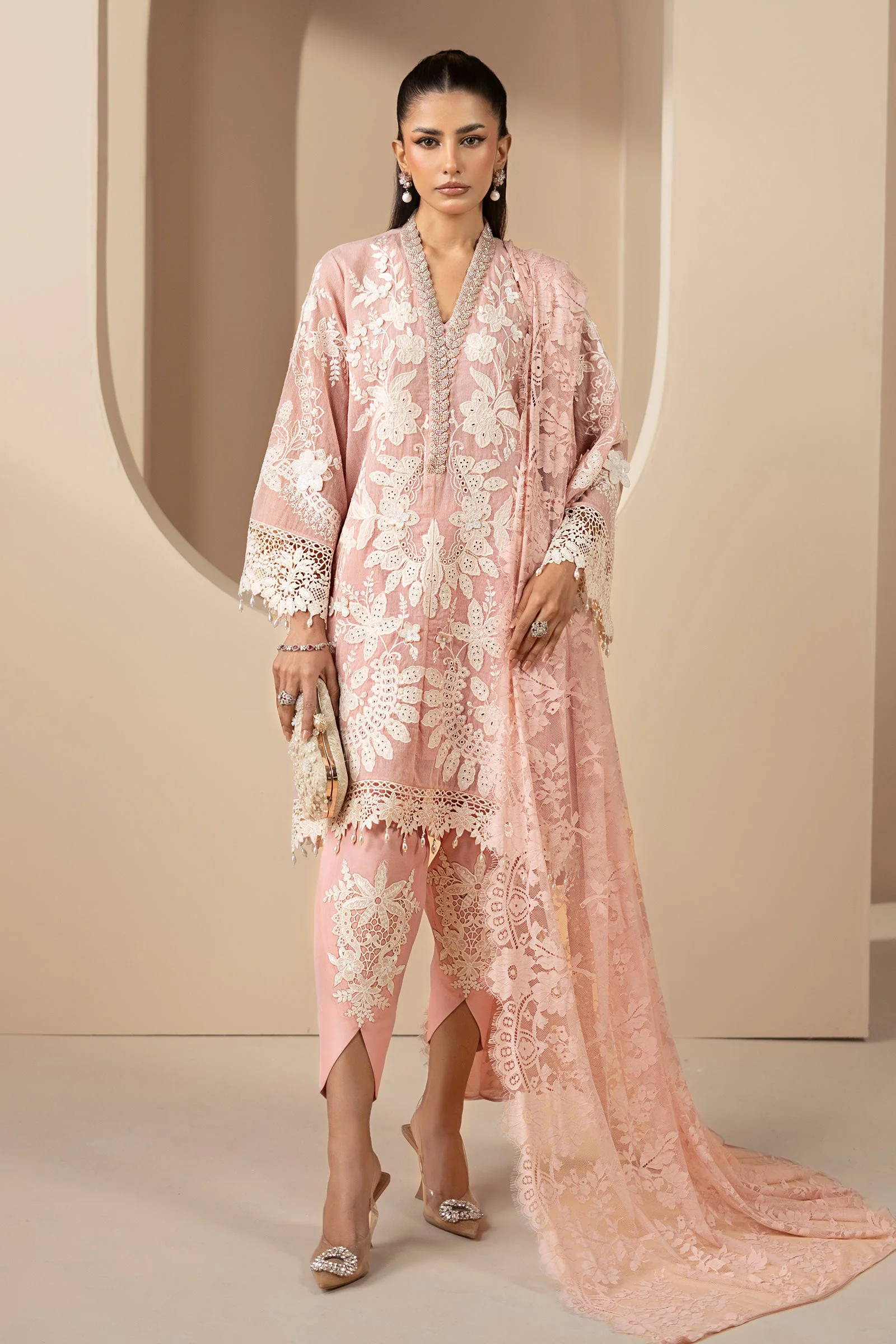 3 Piece Embroidered Lawn Karandi Suit - Image 2