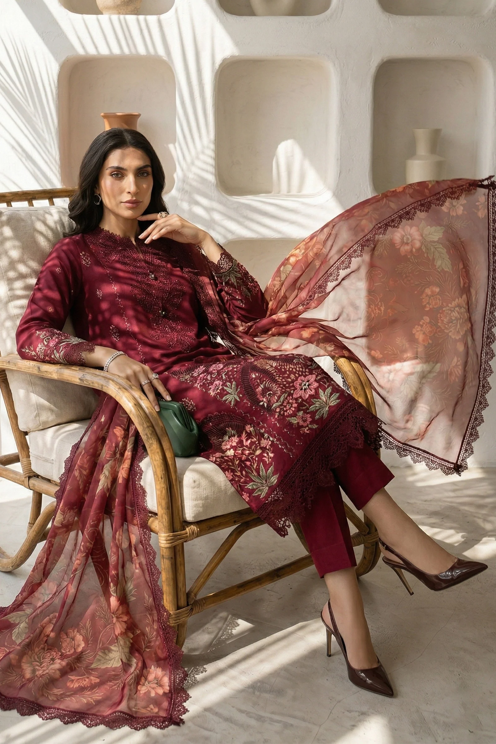 3 Piece Embroidered Lawn Suit - Image 2
