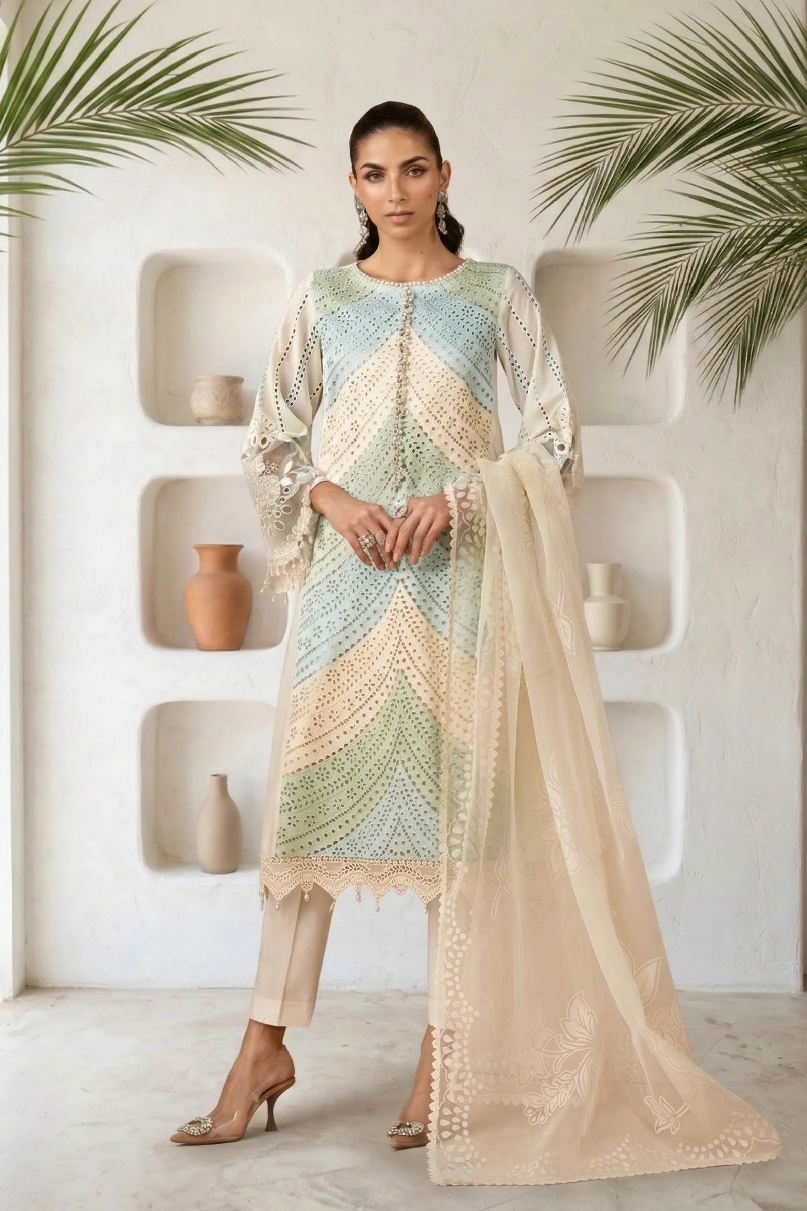 3 Piece Embroidered Lawn Suit - Image 3