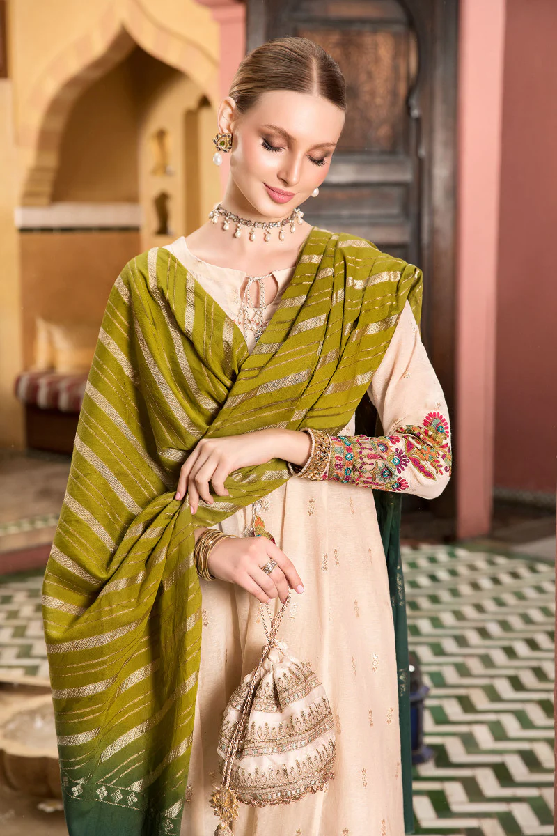 Suit Off White and Green DW-EA22-04 - Image 2