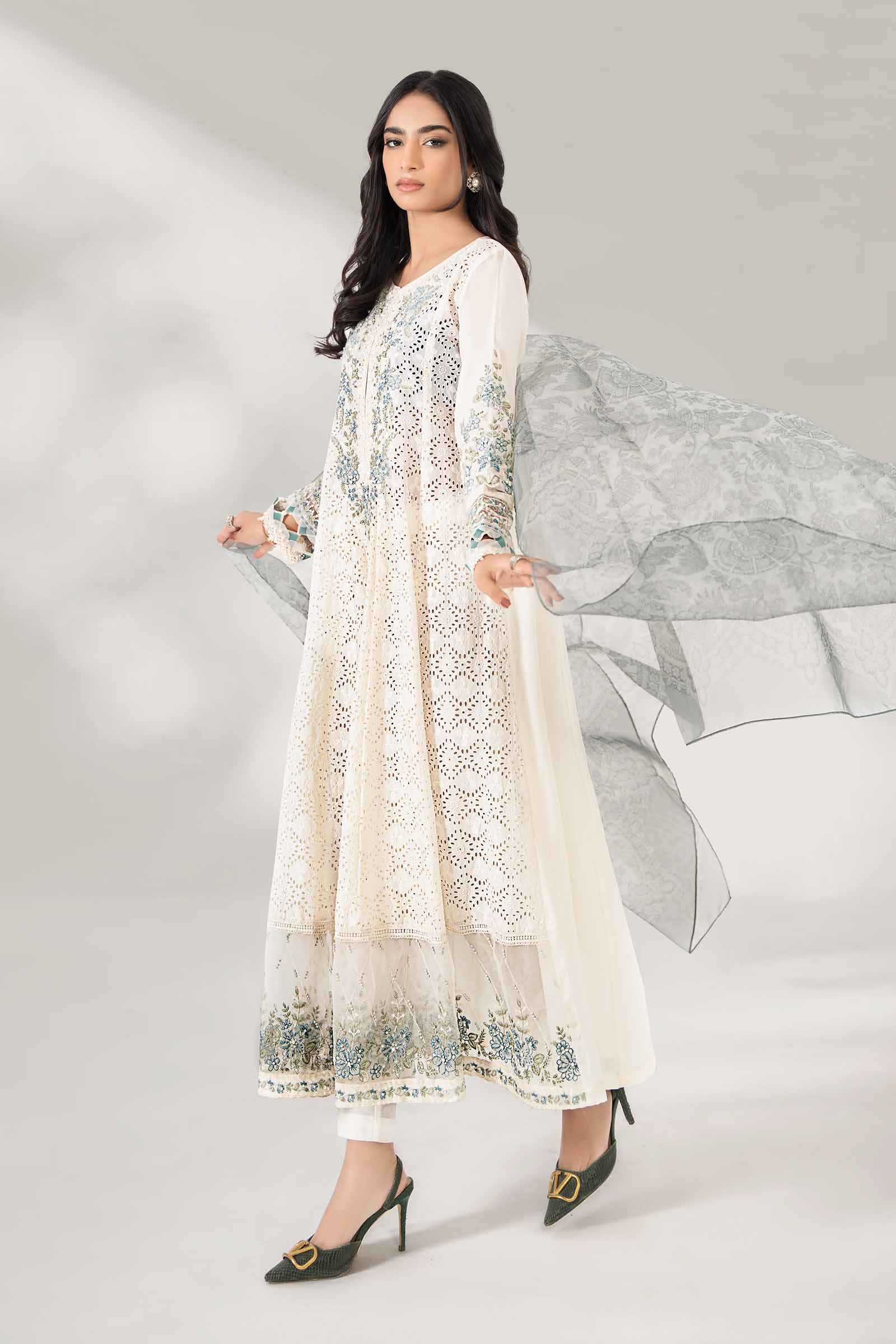 3 Piece Embroidered Net Suit - Image 4