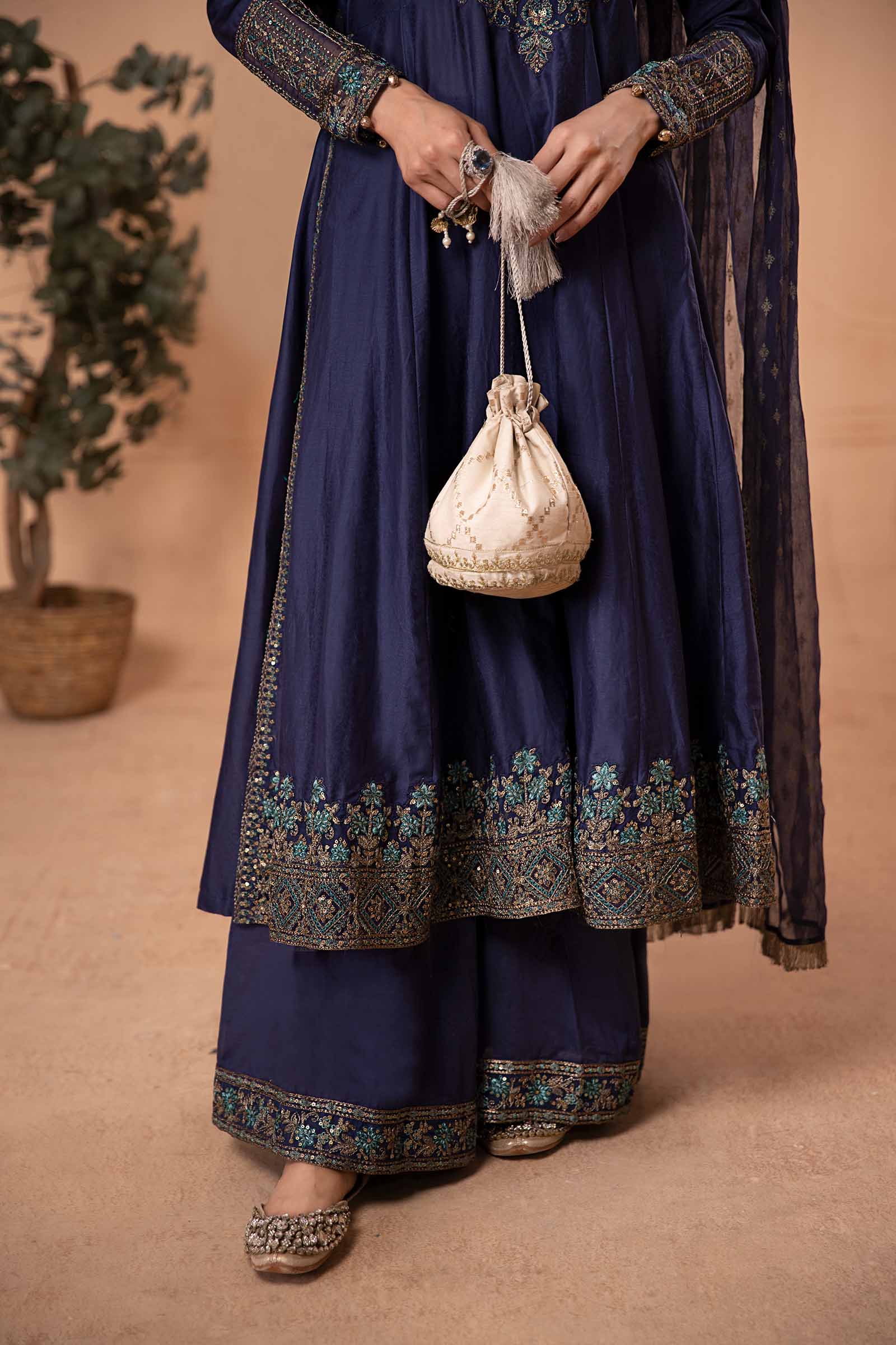 3 Piece Dyed Net Suit - Image 3
