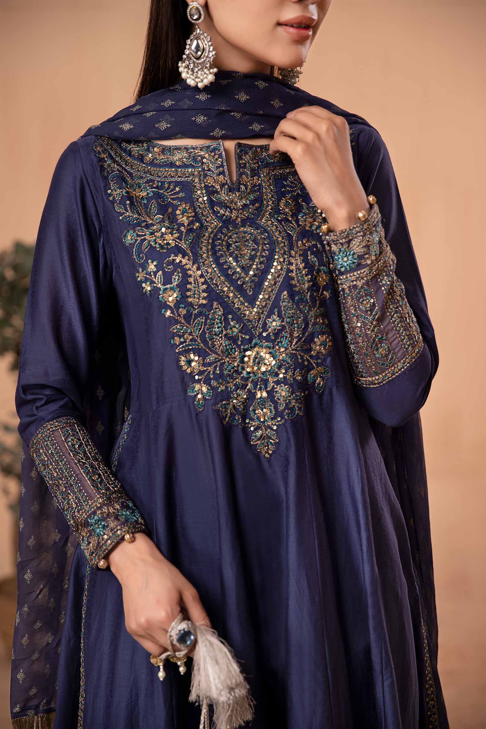 3 Piece Dyed Net Suit - Image 4
