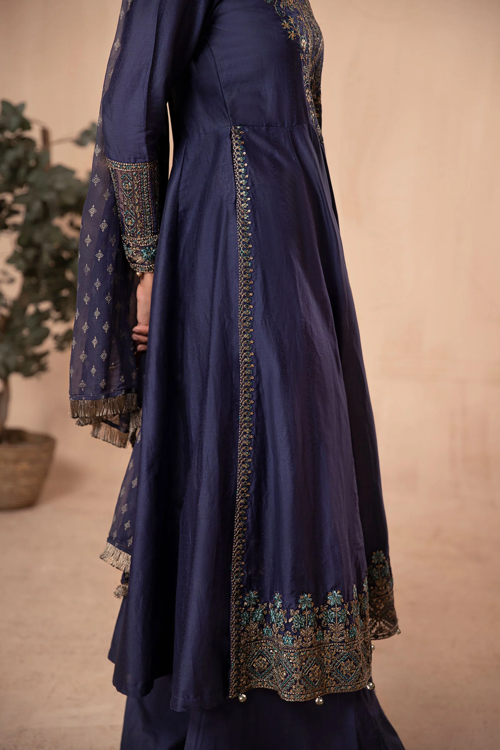 3 Piece Dyed Net Suit - Image 6