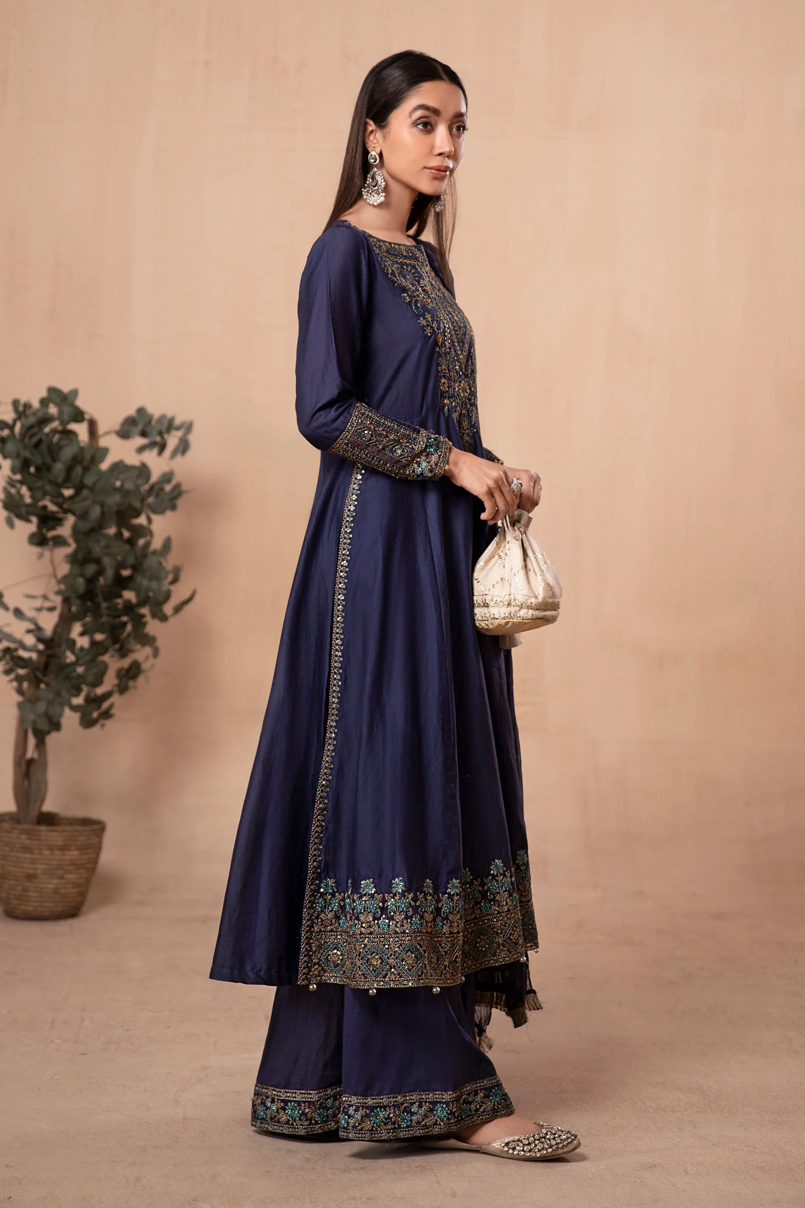 3 Piece Dyed Net Suit - Image 7