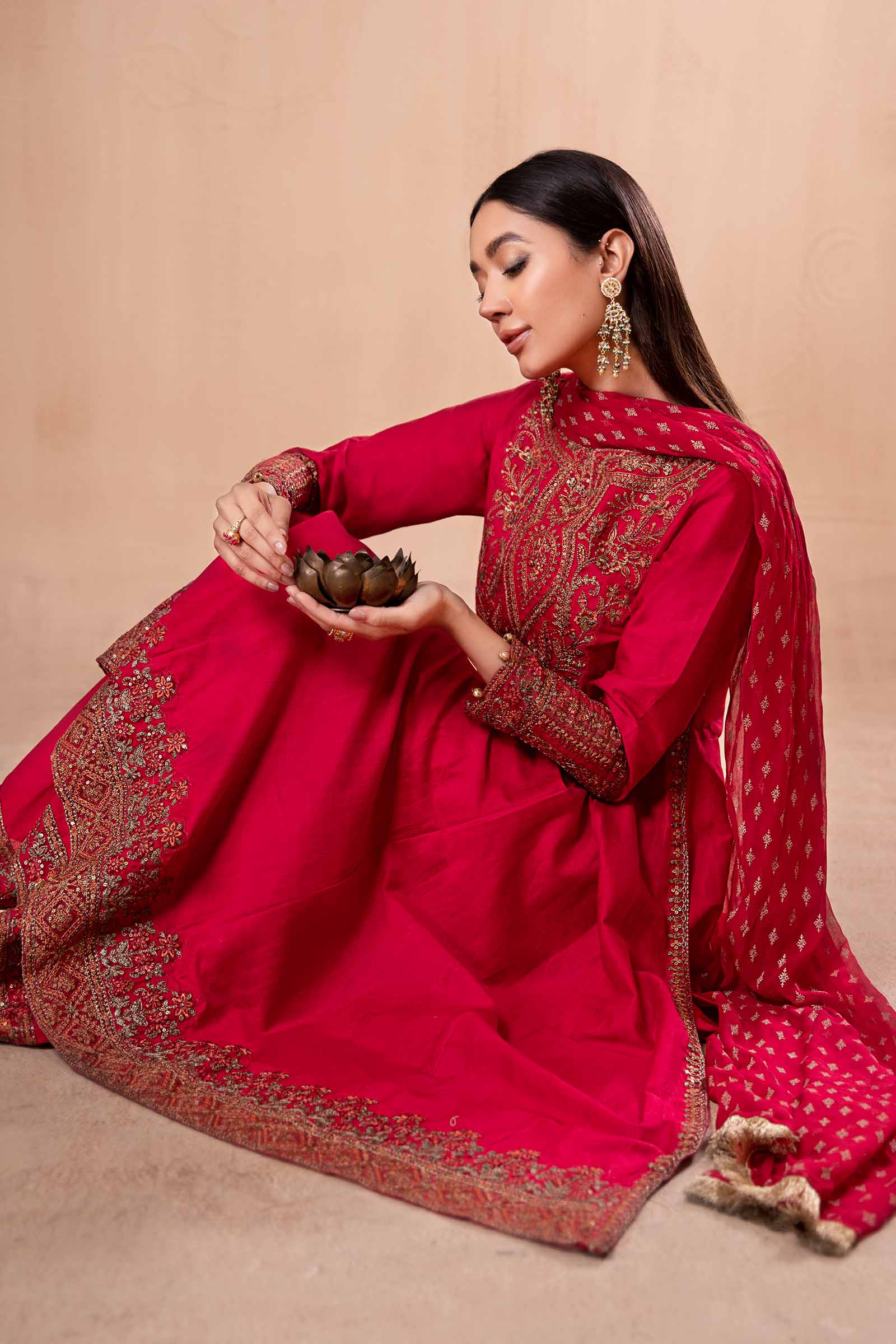 3 Piece Dyed Net Suit - Image 3