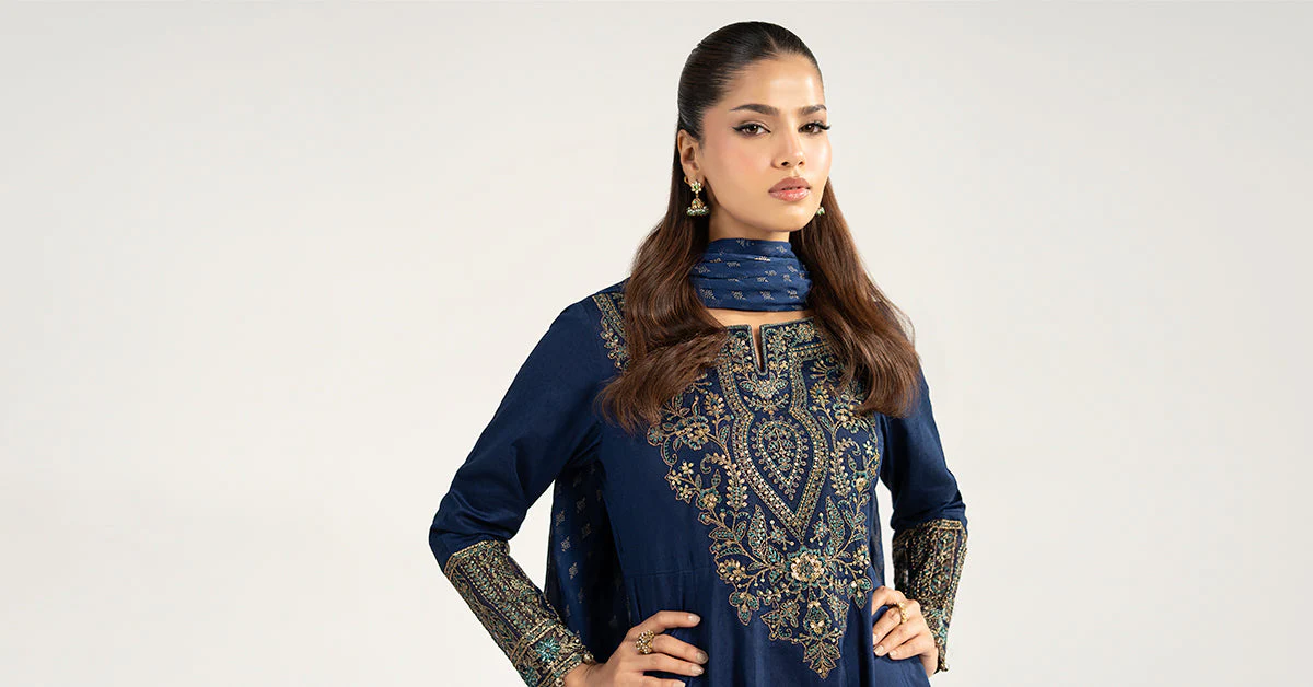 3 Piece Embroidered Dobby Lawn Suit - Image 13