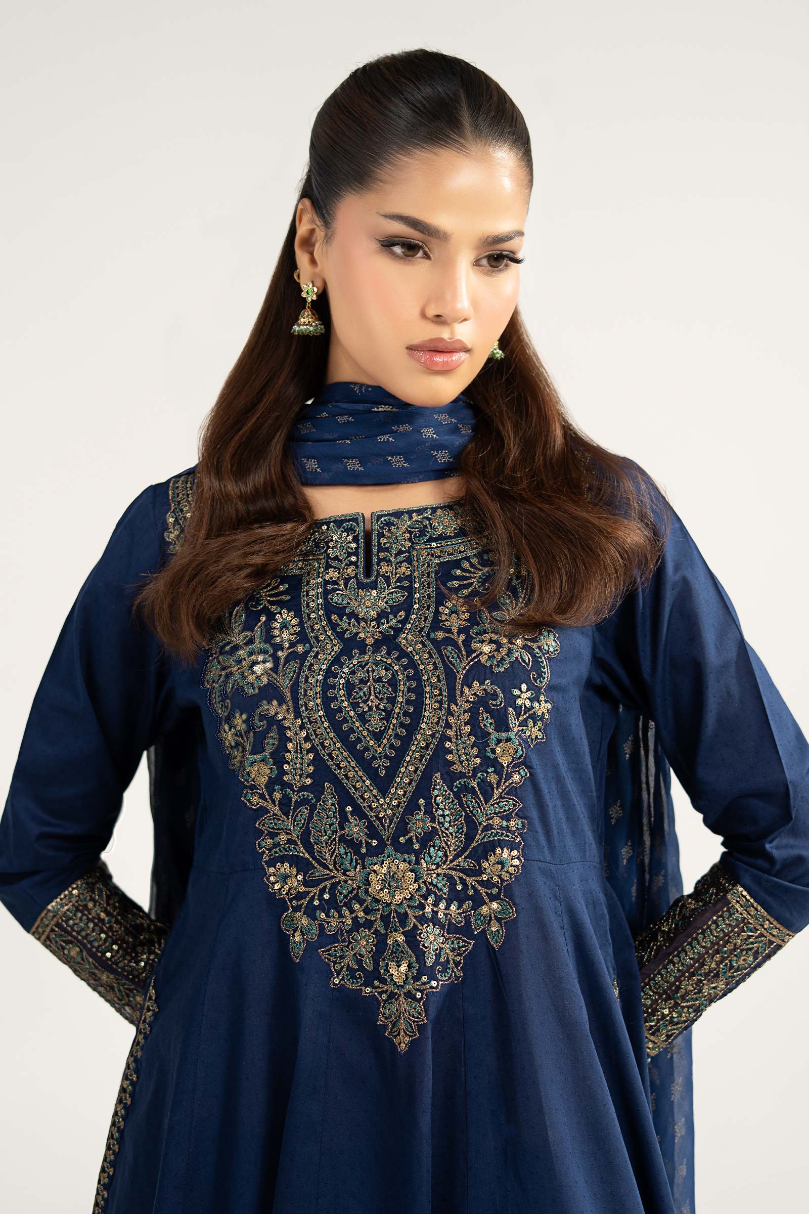 3 Piece Embroidered Dobby Lawn Suit - Image 2
