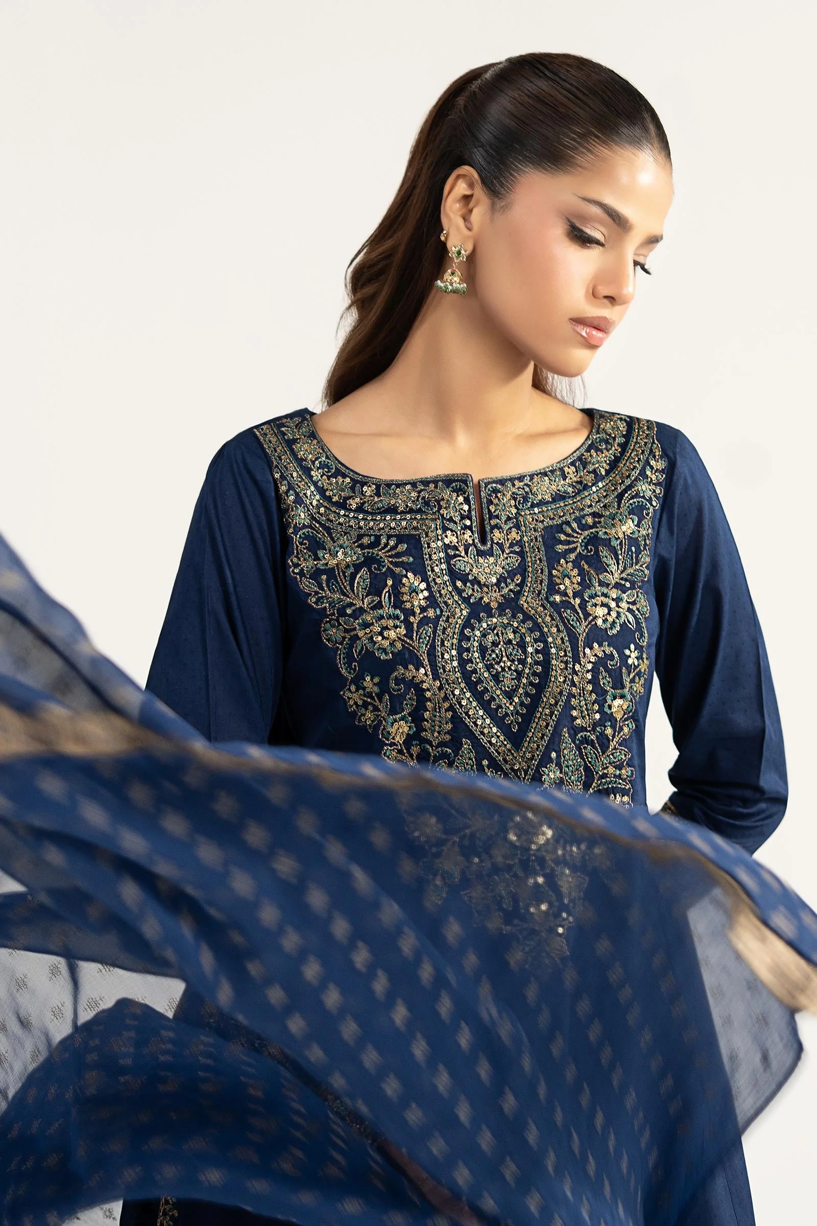 3 Piece Embroidered Dobby Lawn Suit - Image 5