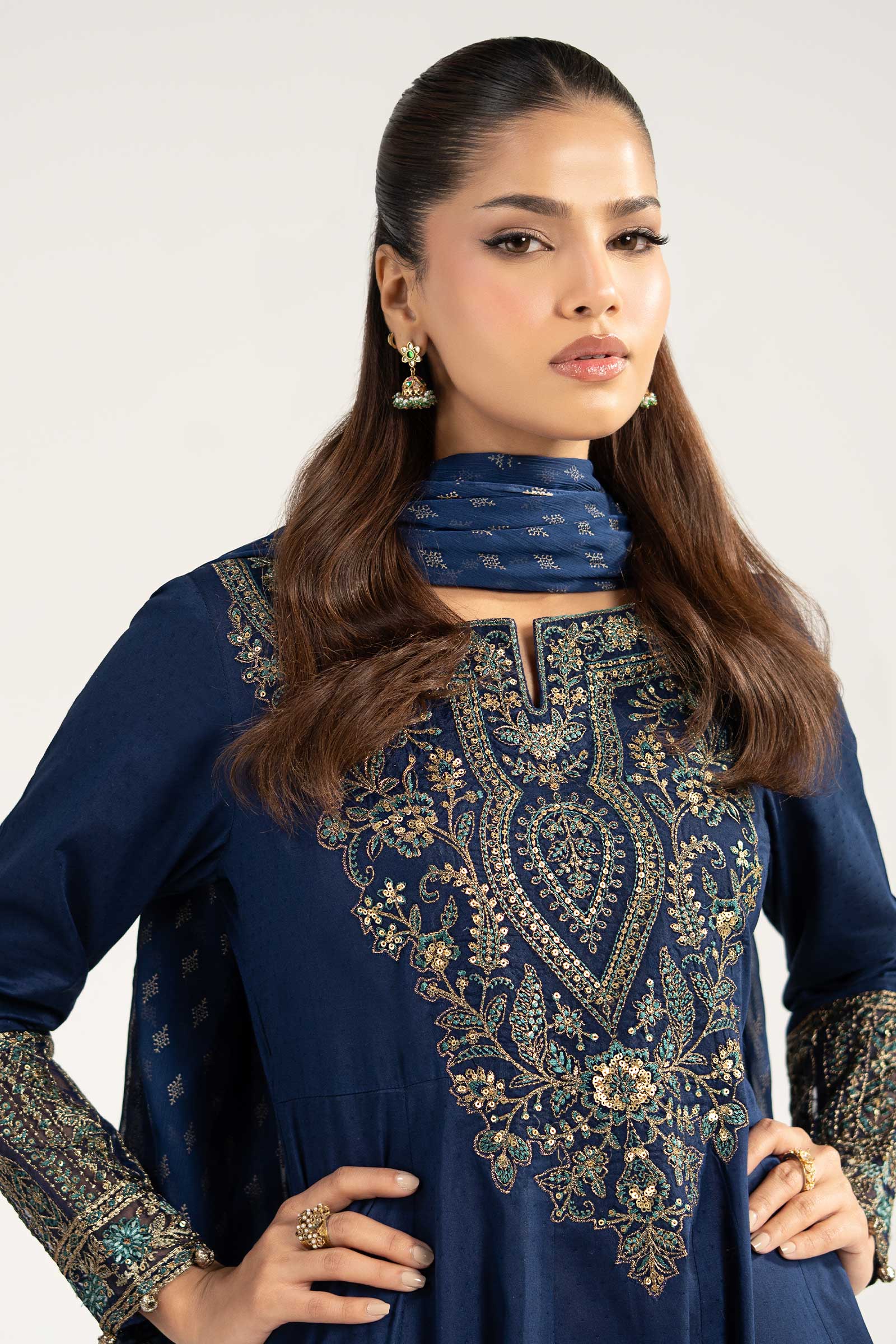 3 Piece Embroidered Dobby Lawn Suit - Image 6