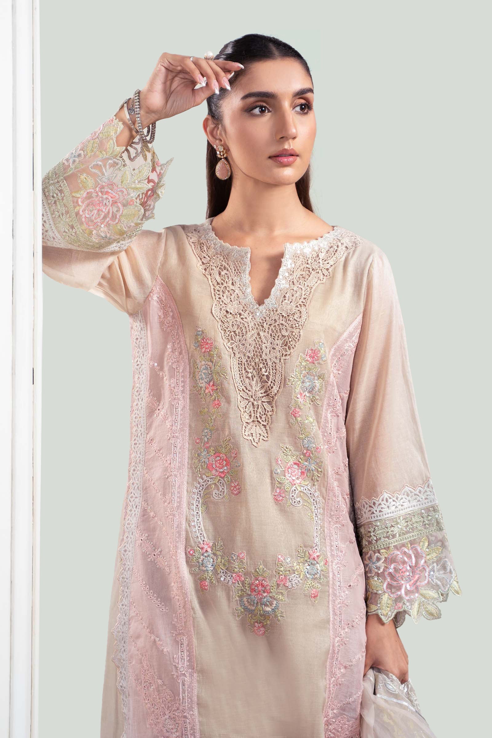 3 Piece Embroidered Yarn Dyed Suit - Image 2