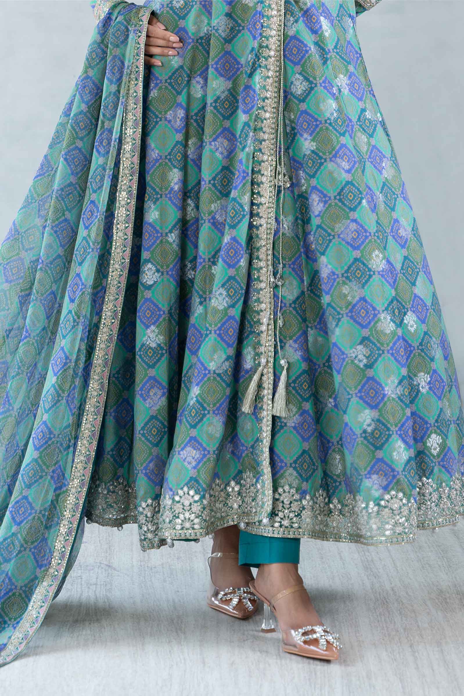 3 Piece Printed Jacquard Broshia Suit - Image 4