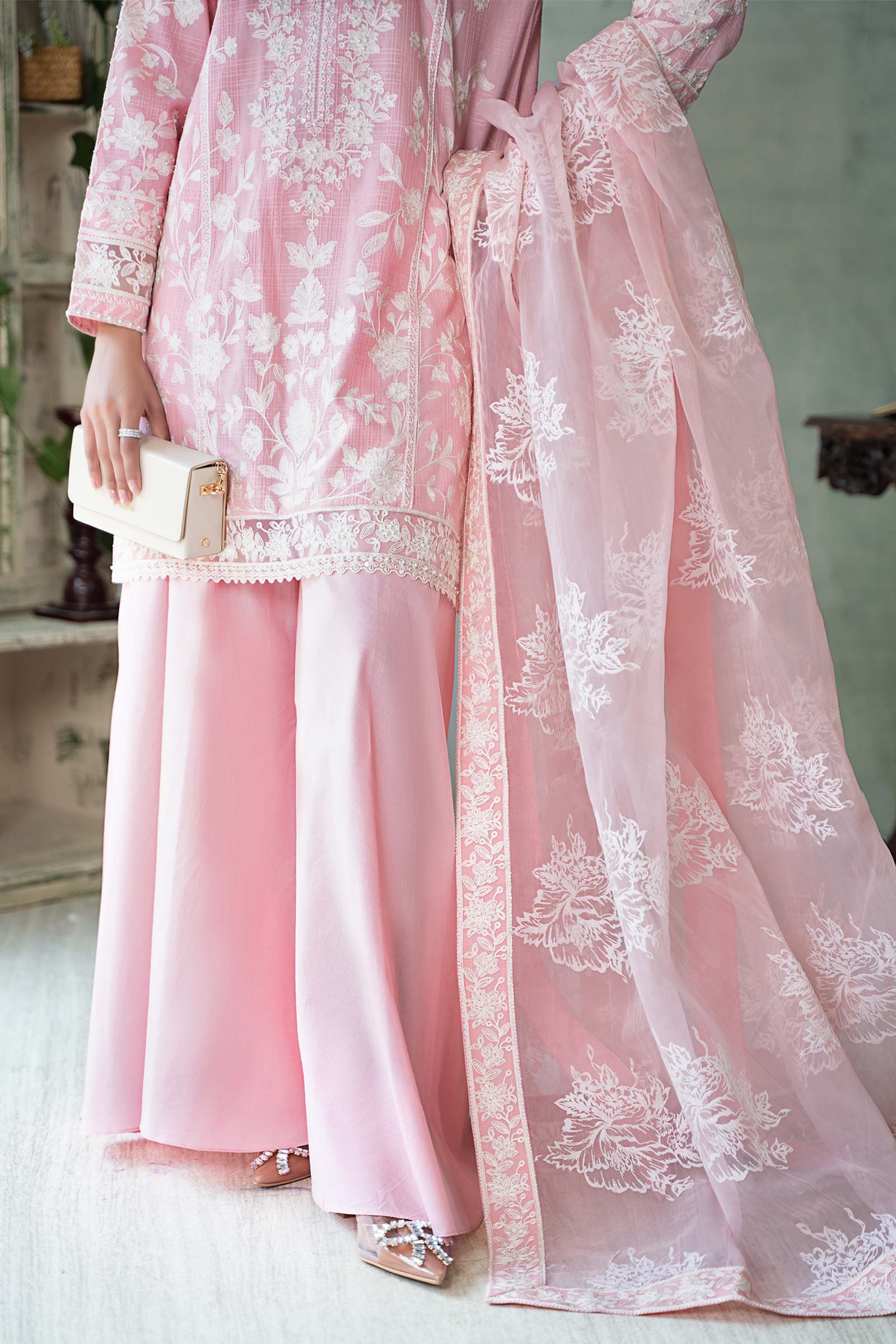 3 Piece Embroidered Cotton Doria Suit - Image 4