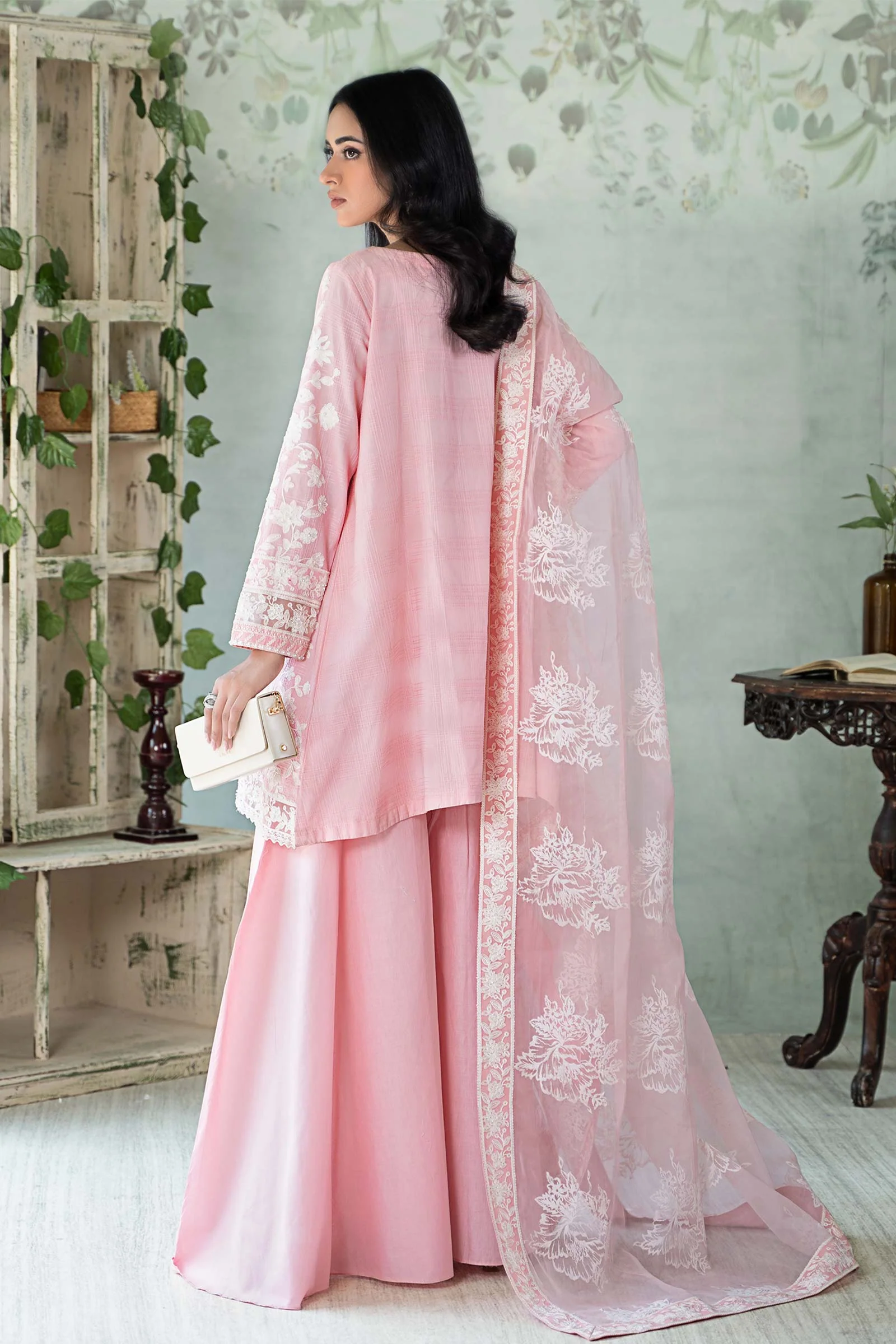 3 Piece Embroidered Cotton Doria Suit - Image 6