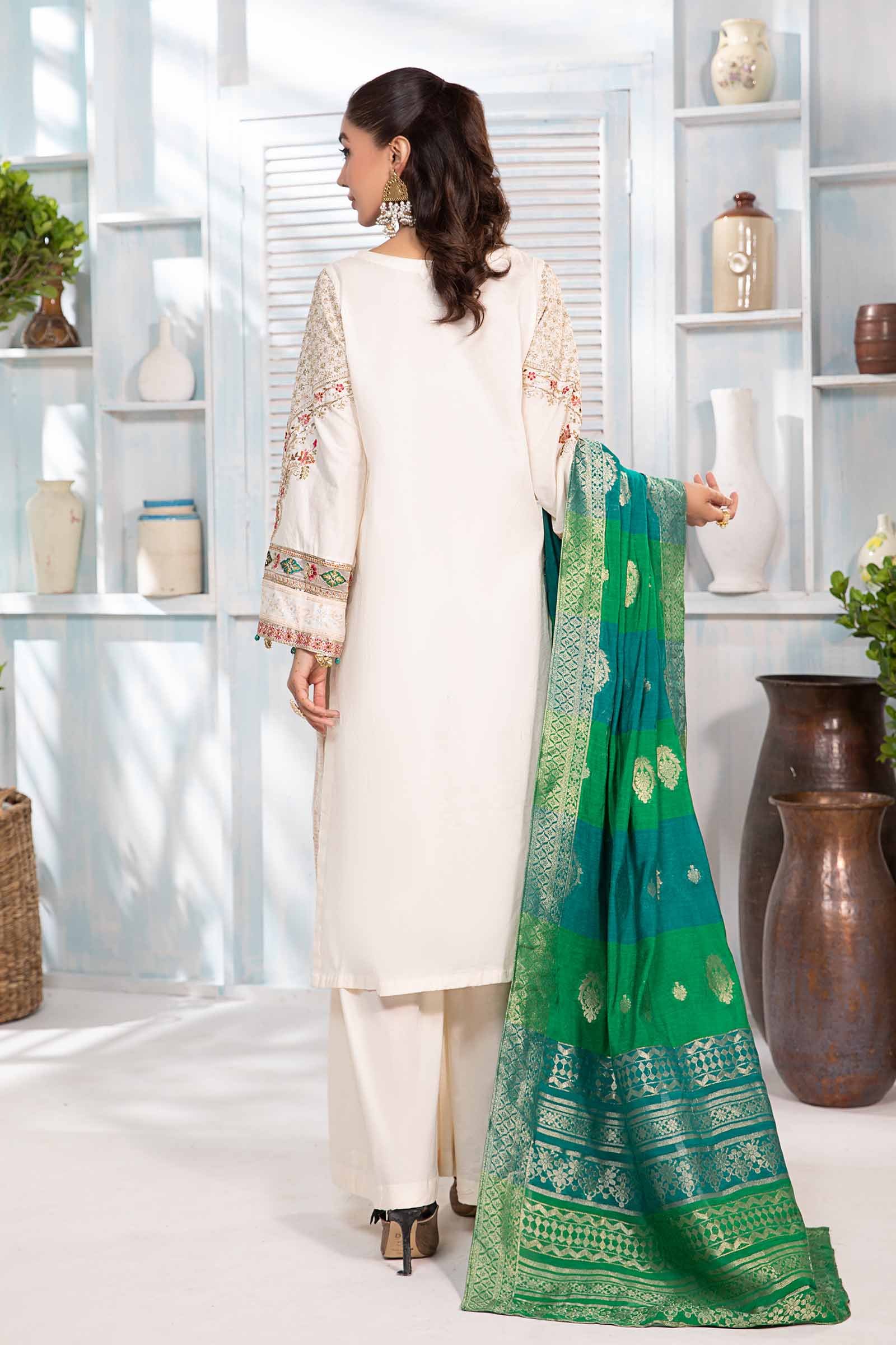 3 Piece Dyed Jacquard Broshia Suit - Image 7