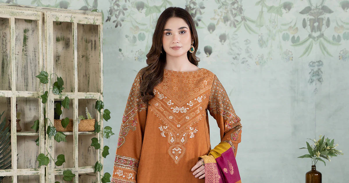 3 Piece Dyed Jacquard Broshia Suit - Image 7