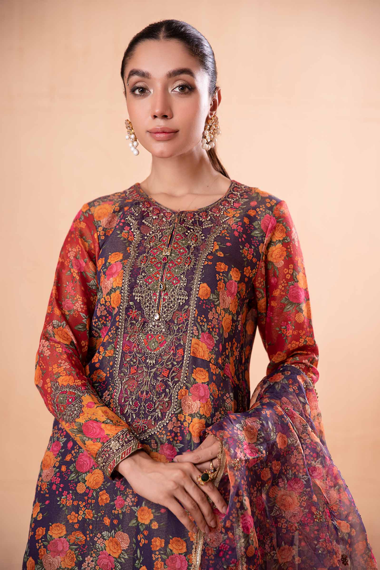3 Piece Printed Cotton Masoori Suit - Image 2