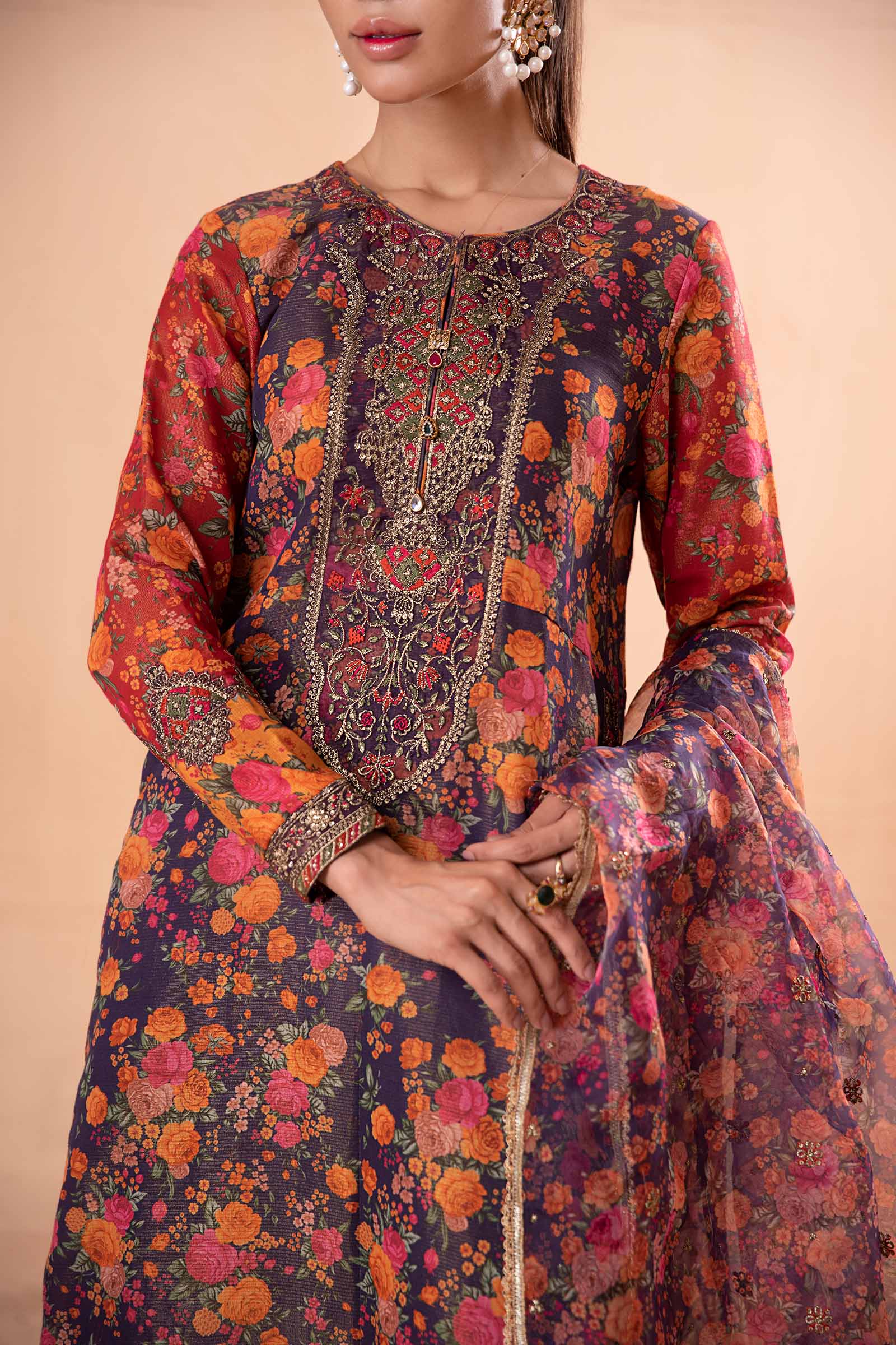 3 Piece Printed Cotton Masoori Suit - Image 5