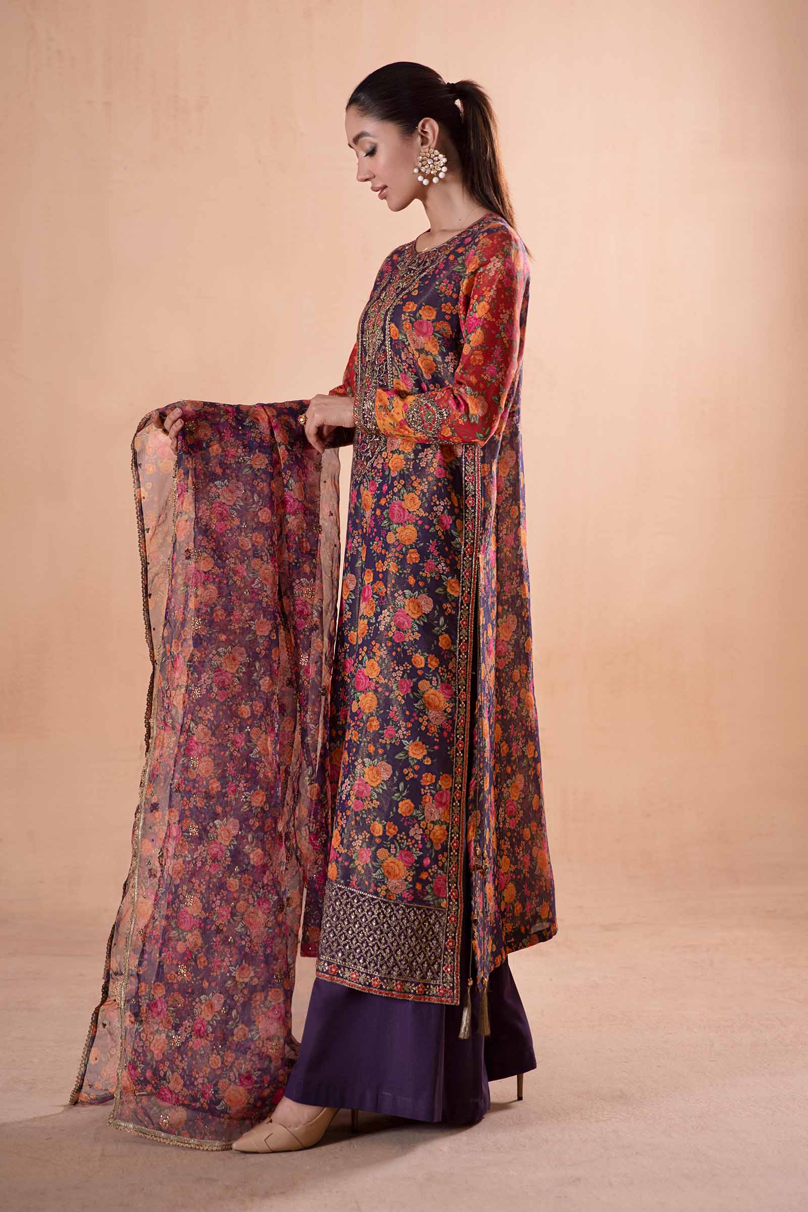 3 Piece Printed Cotton Masoori Suit - Image 7
