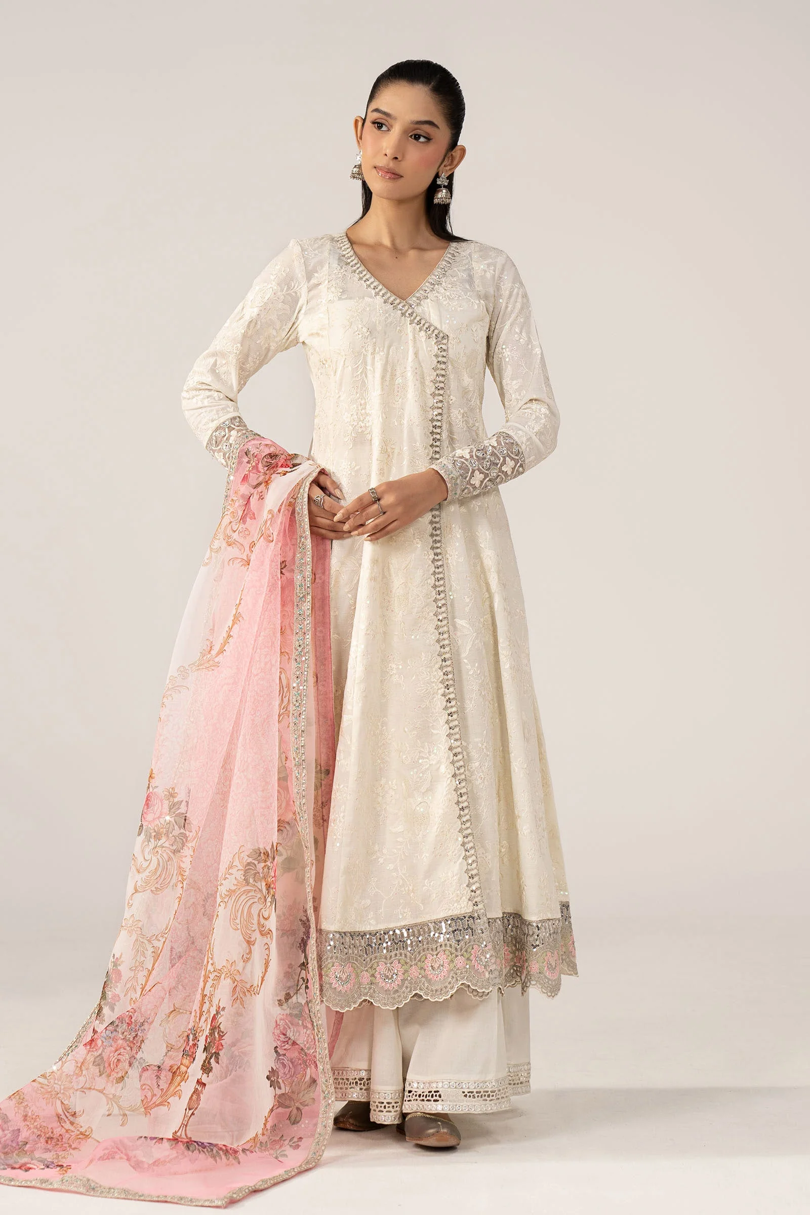 3 Piece Embroidered Dobby Lawn Suit