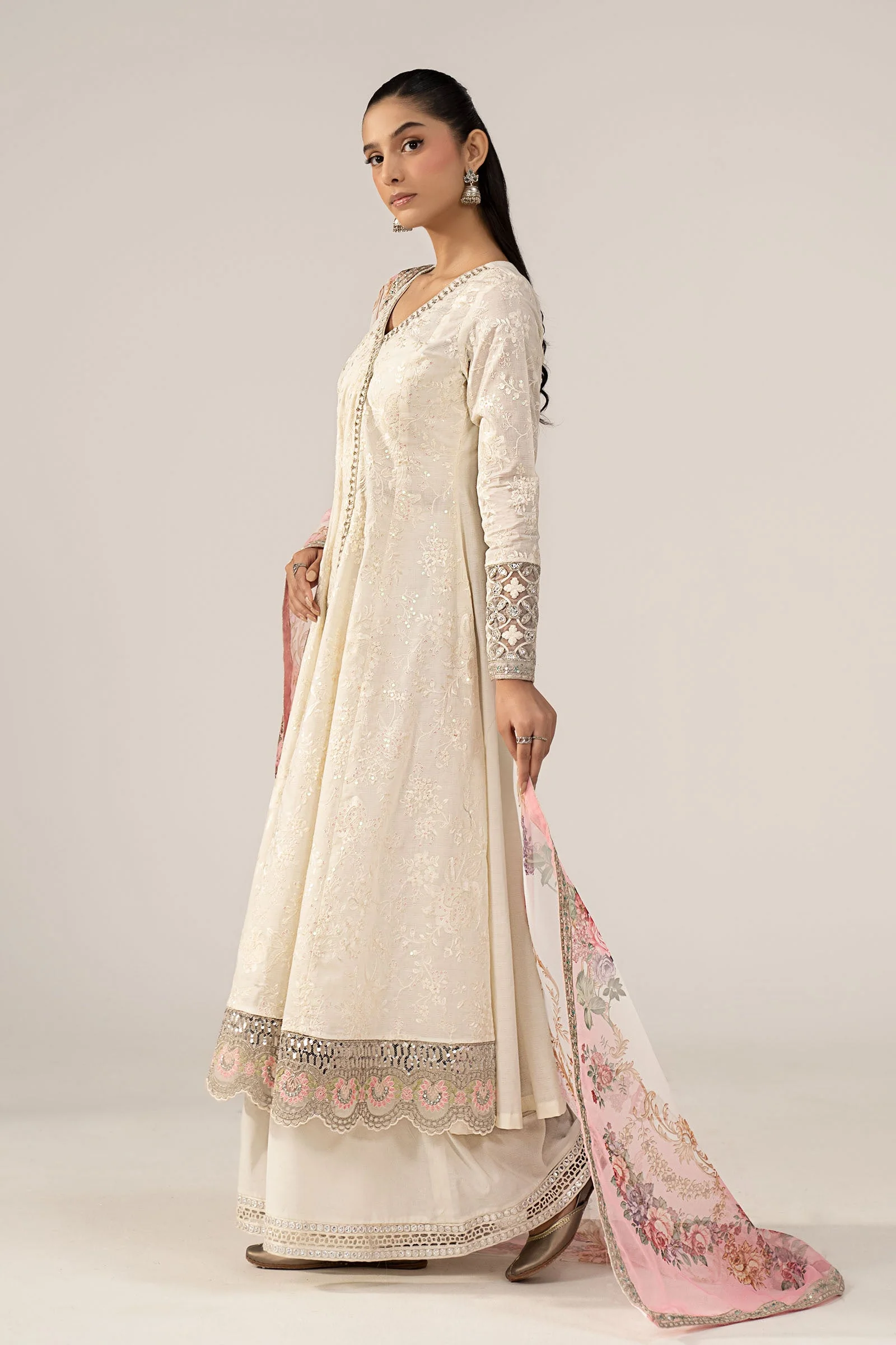3 Piece Embroidered Dobby Lawn Suit - Image 6