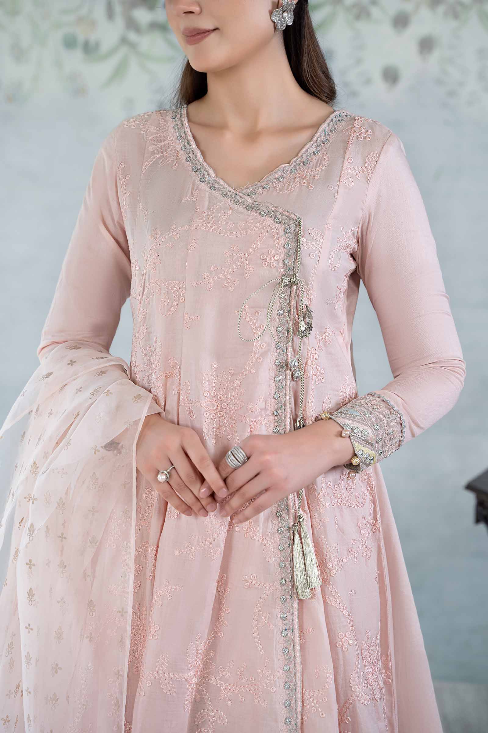 3 Piece Embroidered Net Suit - Image 4