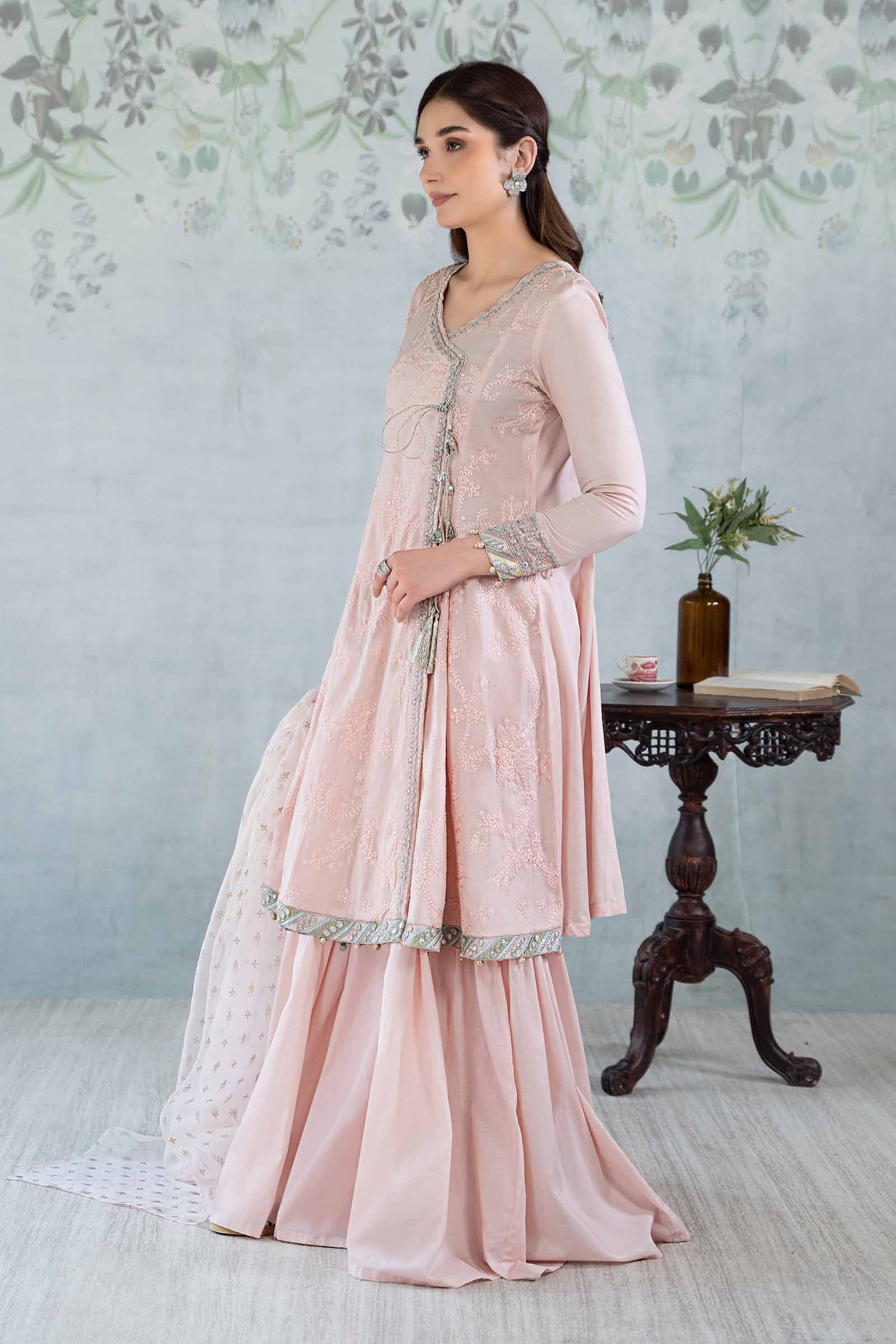 3 Piece Embroidered Net Suit - Image 6
