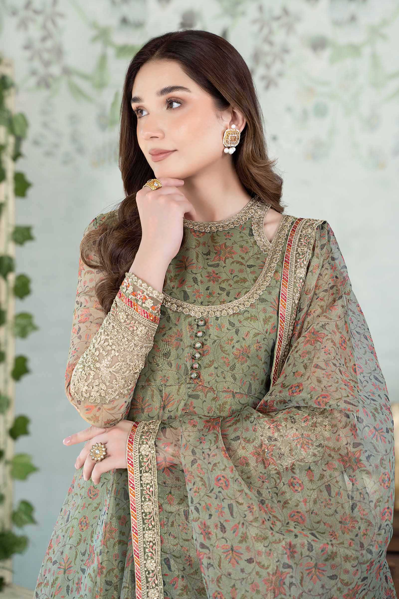 3 Piece Printed Cotton Net Suit - Image 2