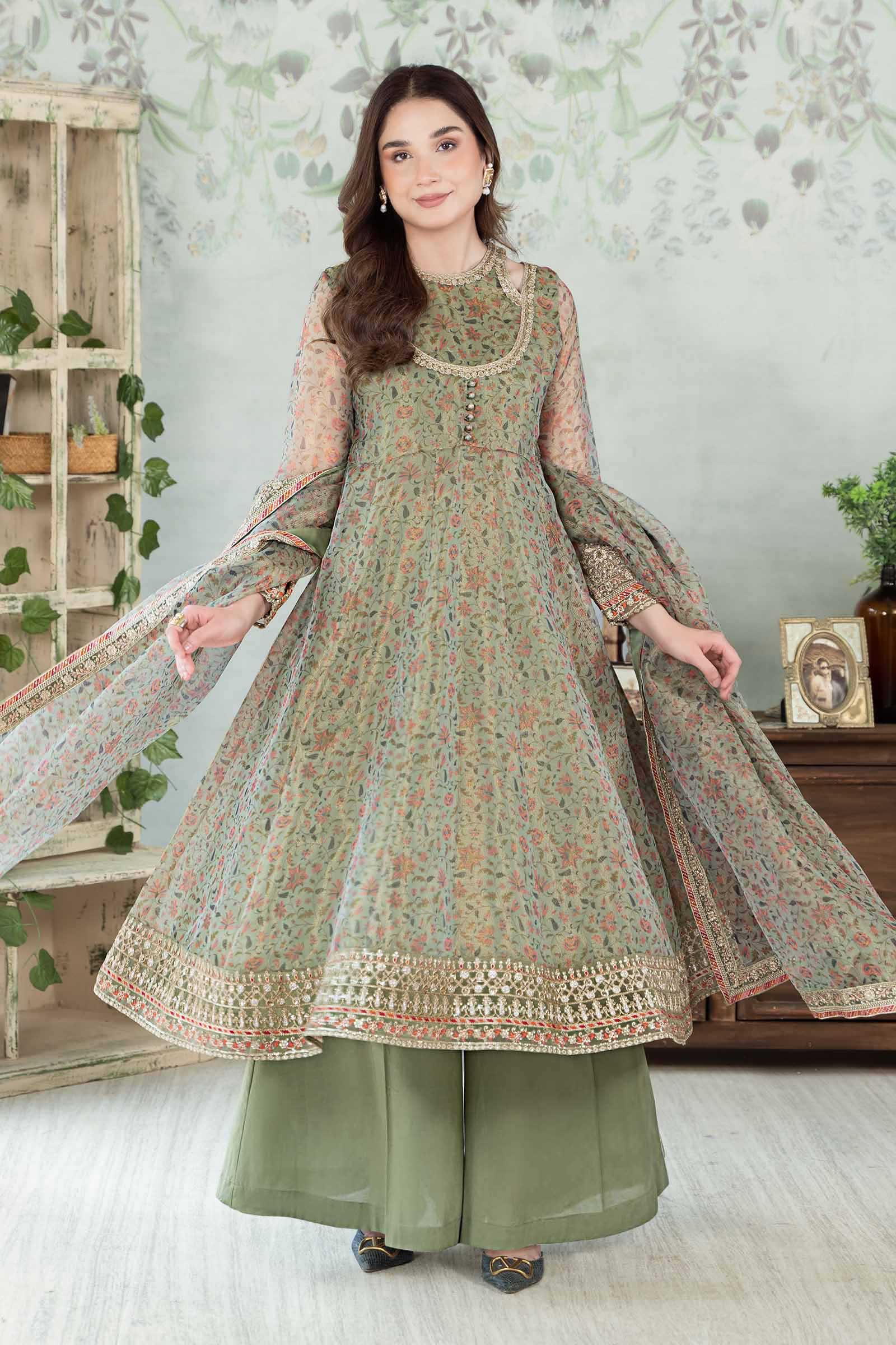 3 Piece Printed Cotton Net Suit - Image 6