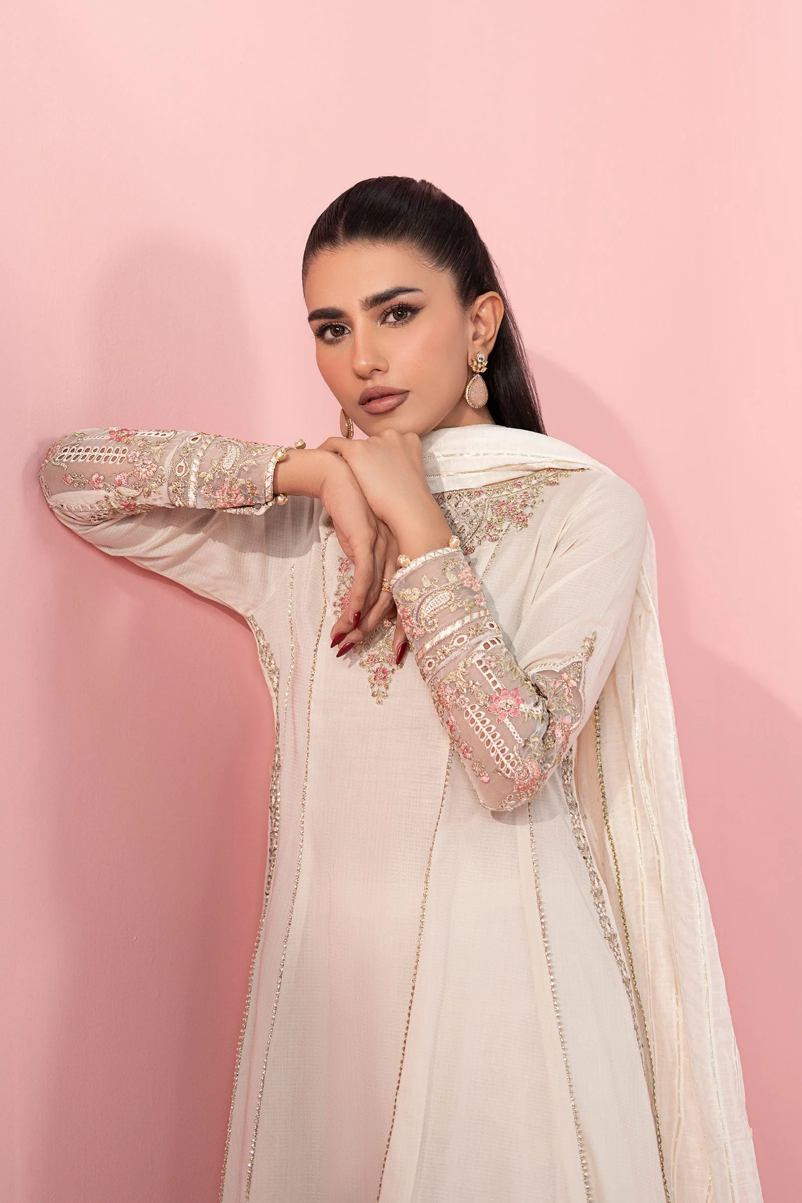 3 Piece Embroidered Dobby Suit - Image 2