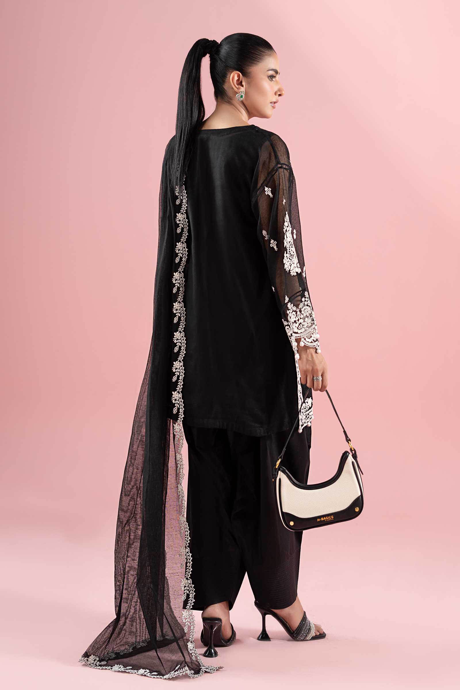 3 Piece Embroidered Cotton Net Suit - Image 10