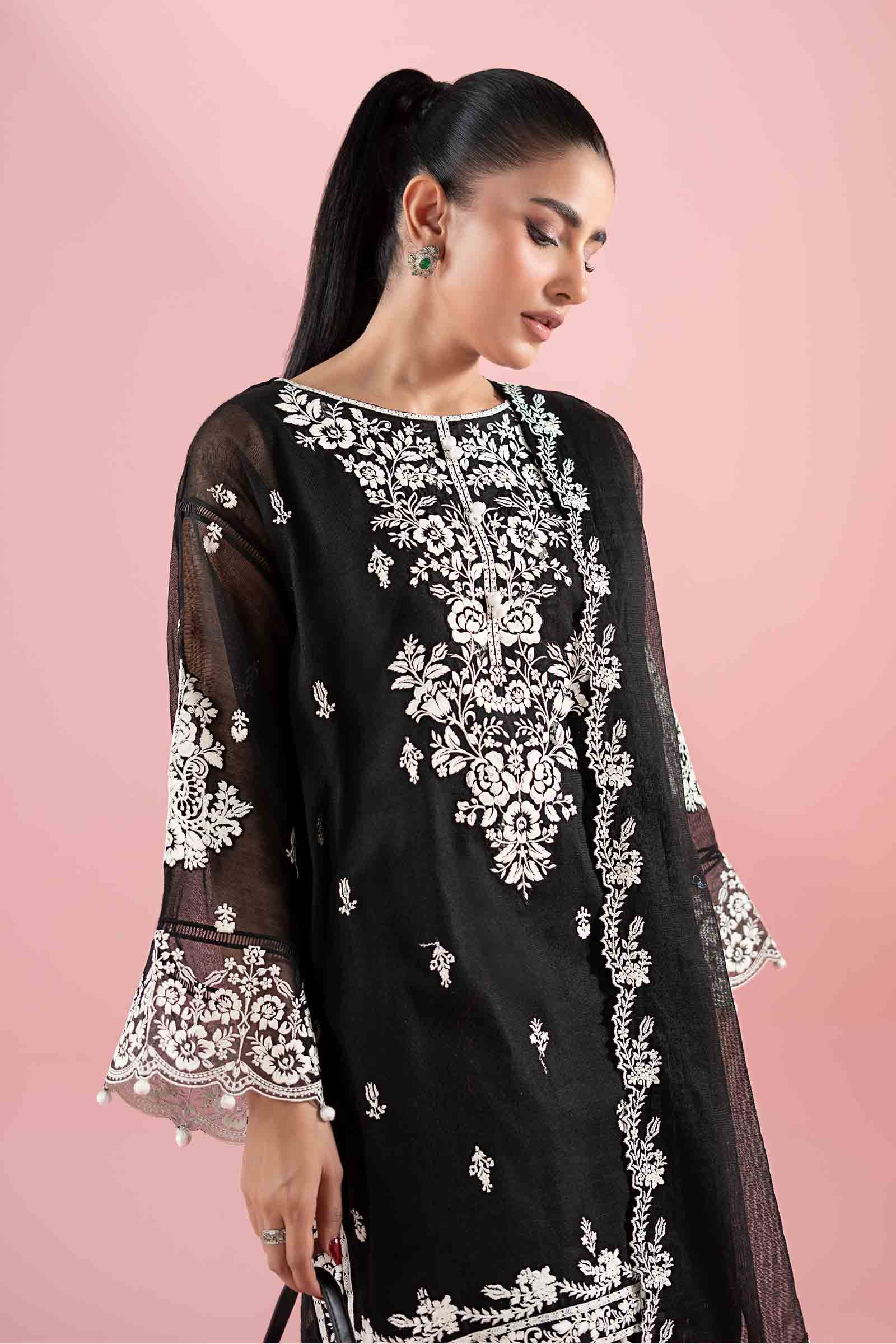3 Piece Embroidered Cotton Net Suit - Image 6