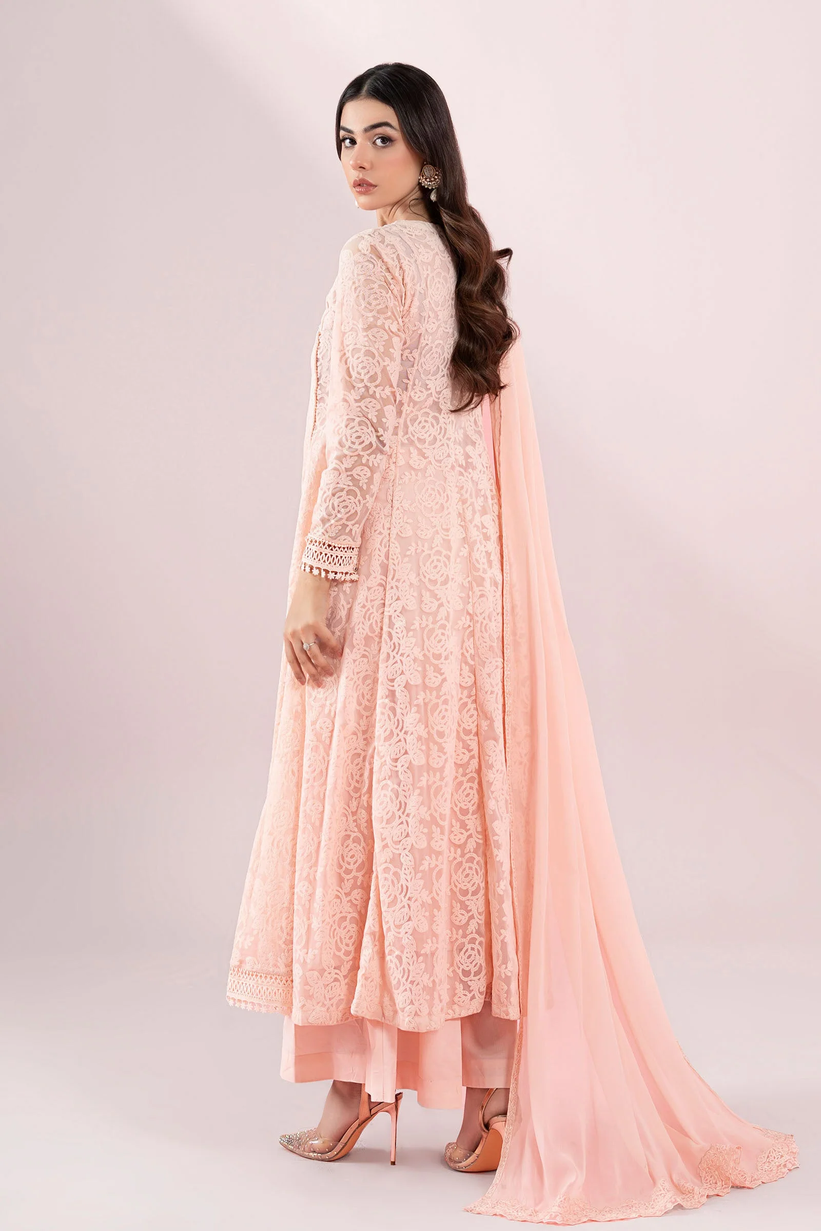 3 Piece Embroidered Polyester Net Suit - Image 7