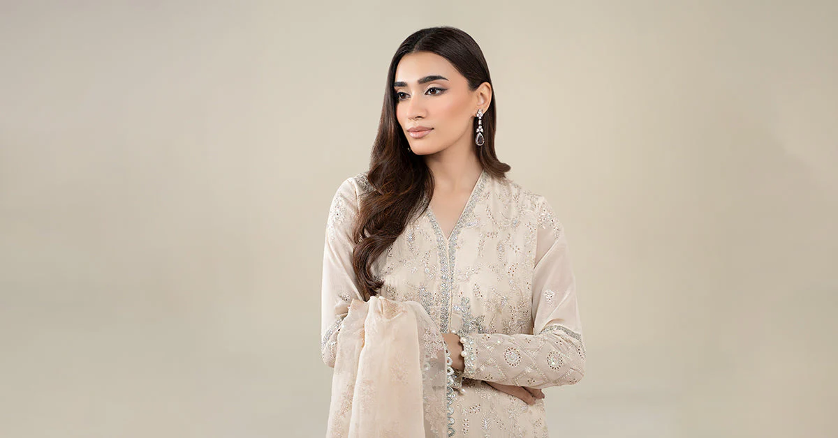 3 Piece Embroidered Paper Cotton Suit - Image 8