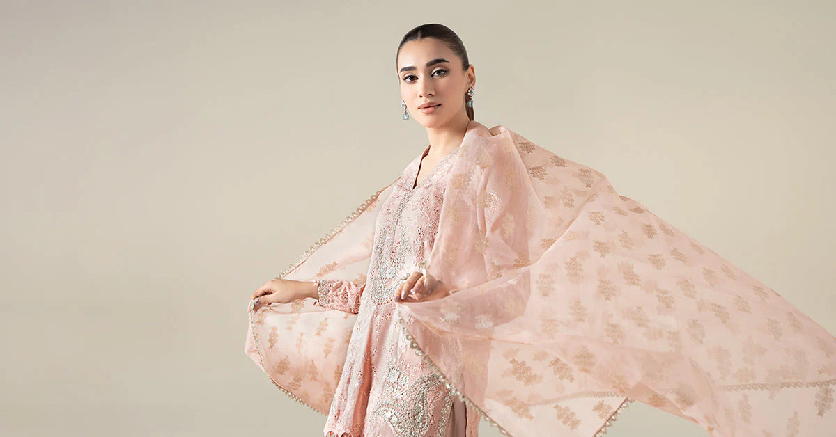 3 Piece Embroidered Paper Cotton Suit - Image 10