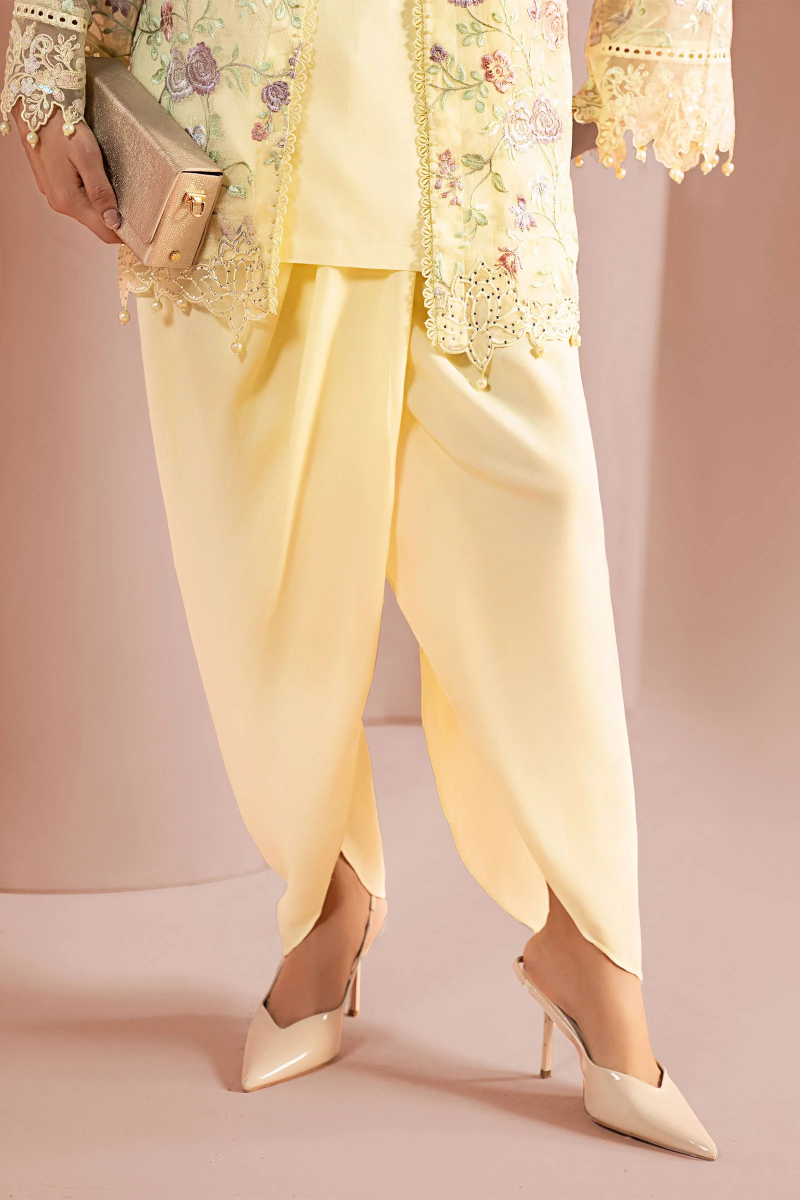 3 Piece Embroidered Cotton Net Suit - Image 6