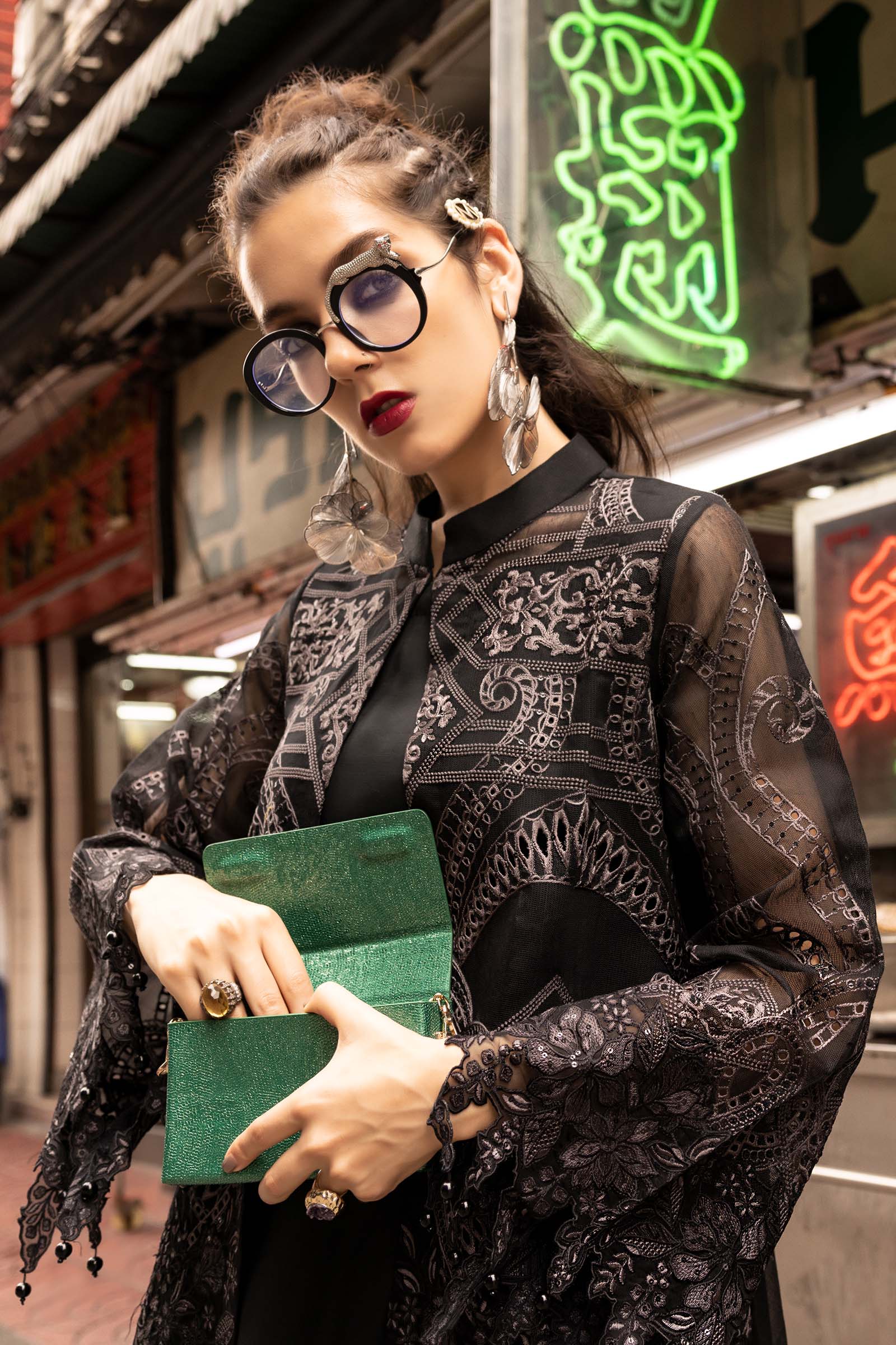 2 Piece Embroidered Cotton Net Suit - Image 3