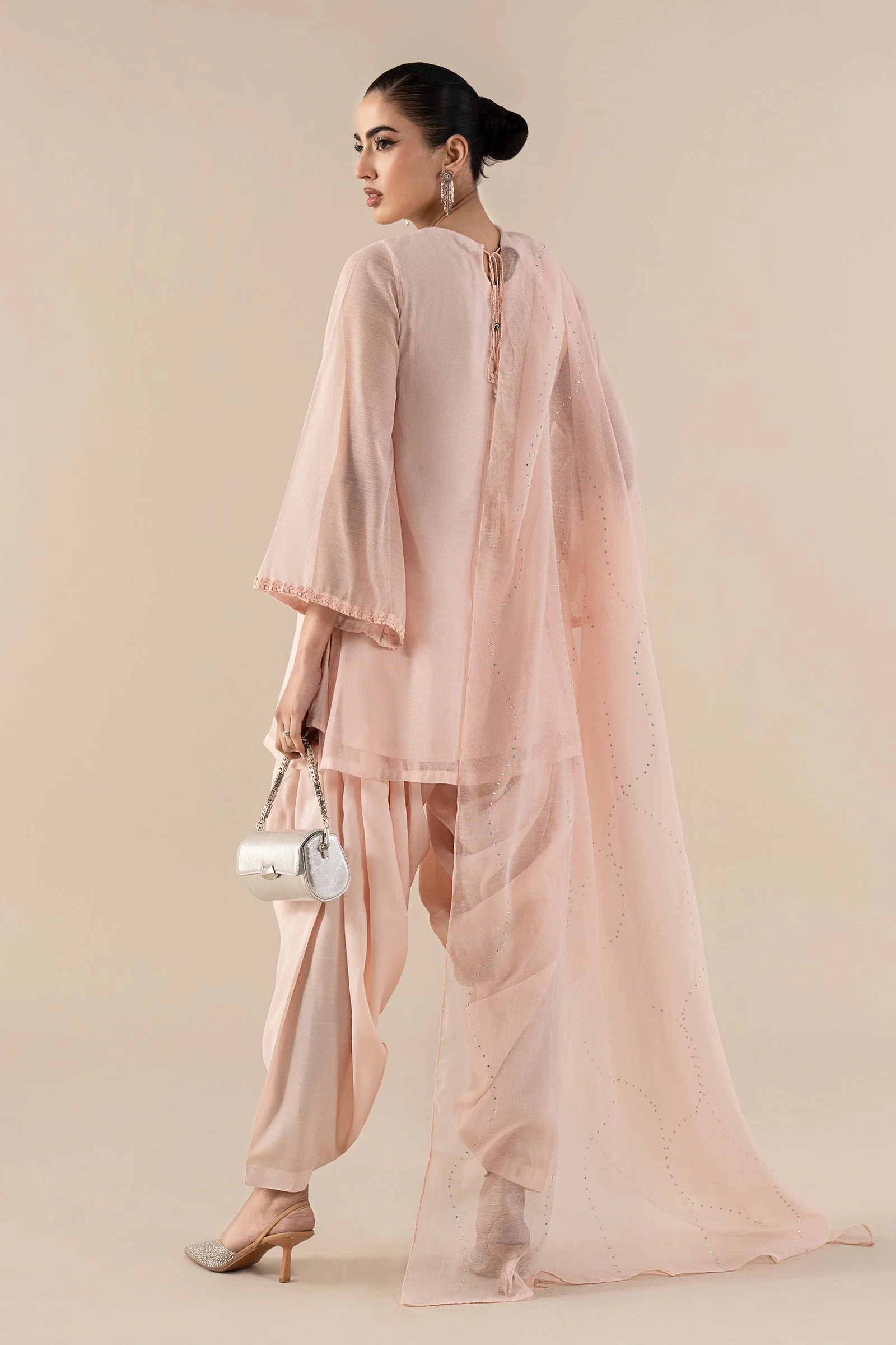 3 Piece Embellished Cotton Net Suit - Image 7