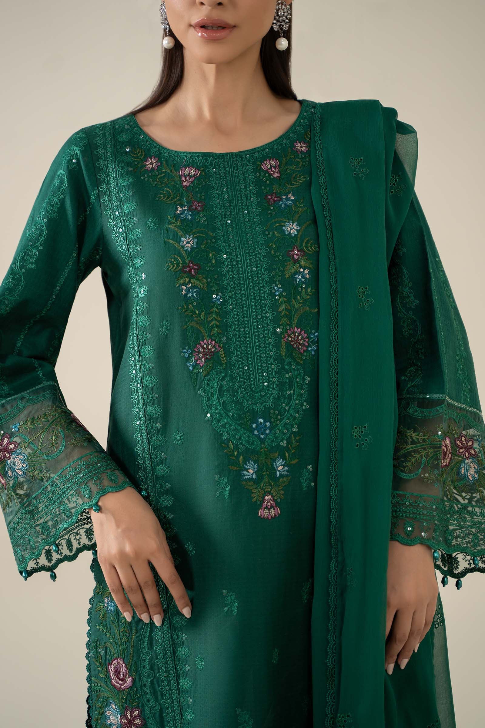 3 Piece Embroidered Dobby Suit - Image 3