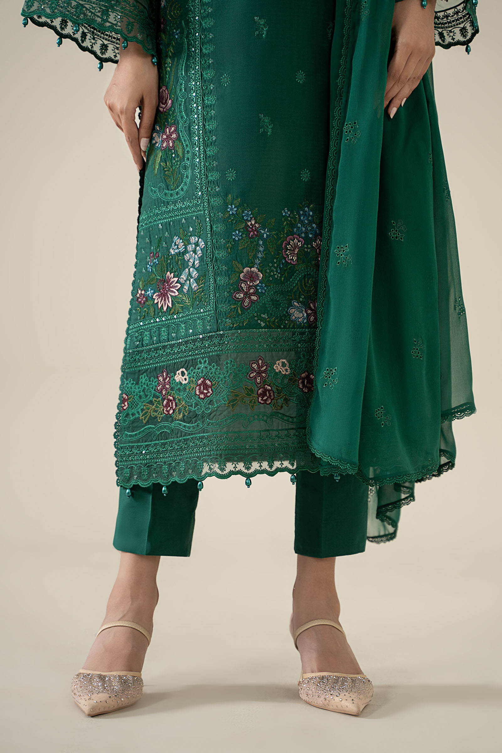 3 Piece Embroidered Dobby Suit - Image 5