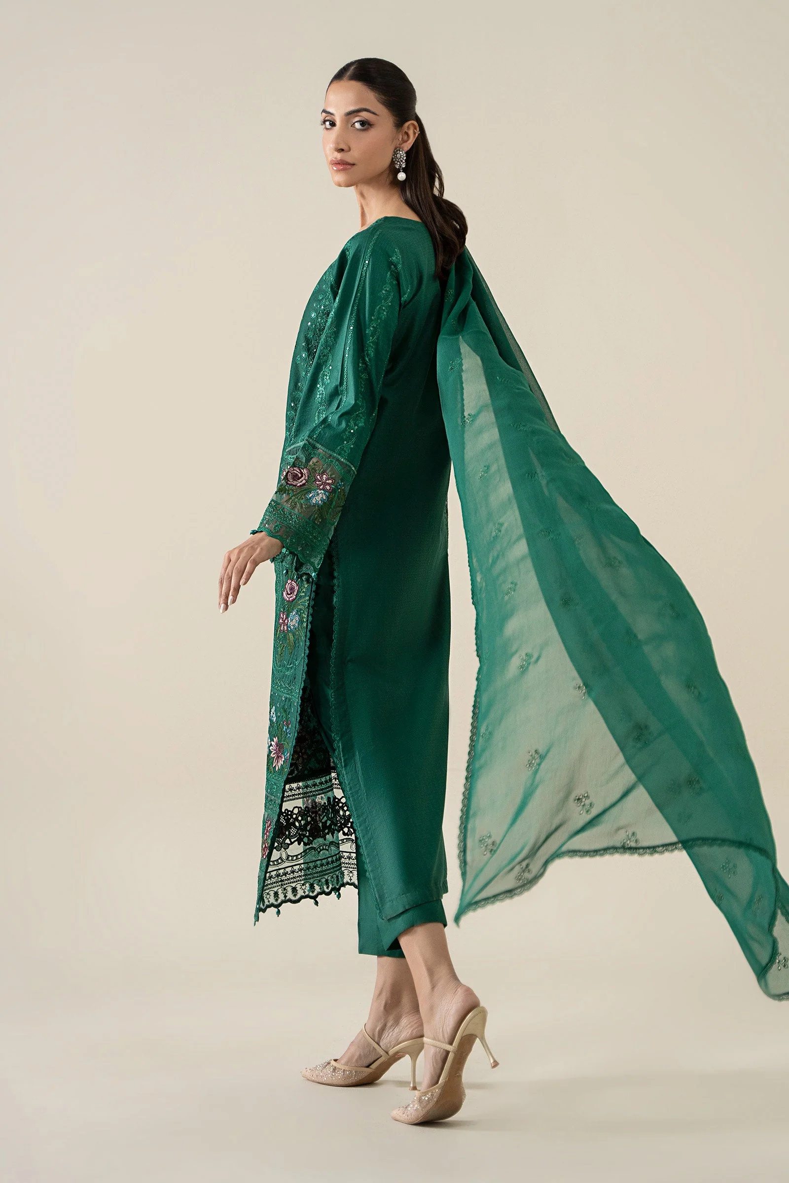 3 Piece Embroidered Dobby Suit - Image 6