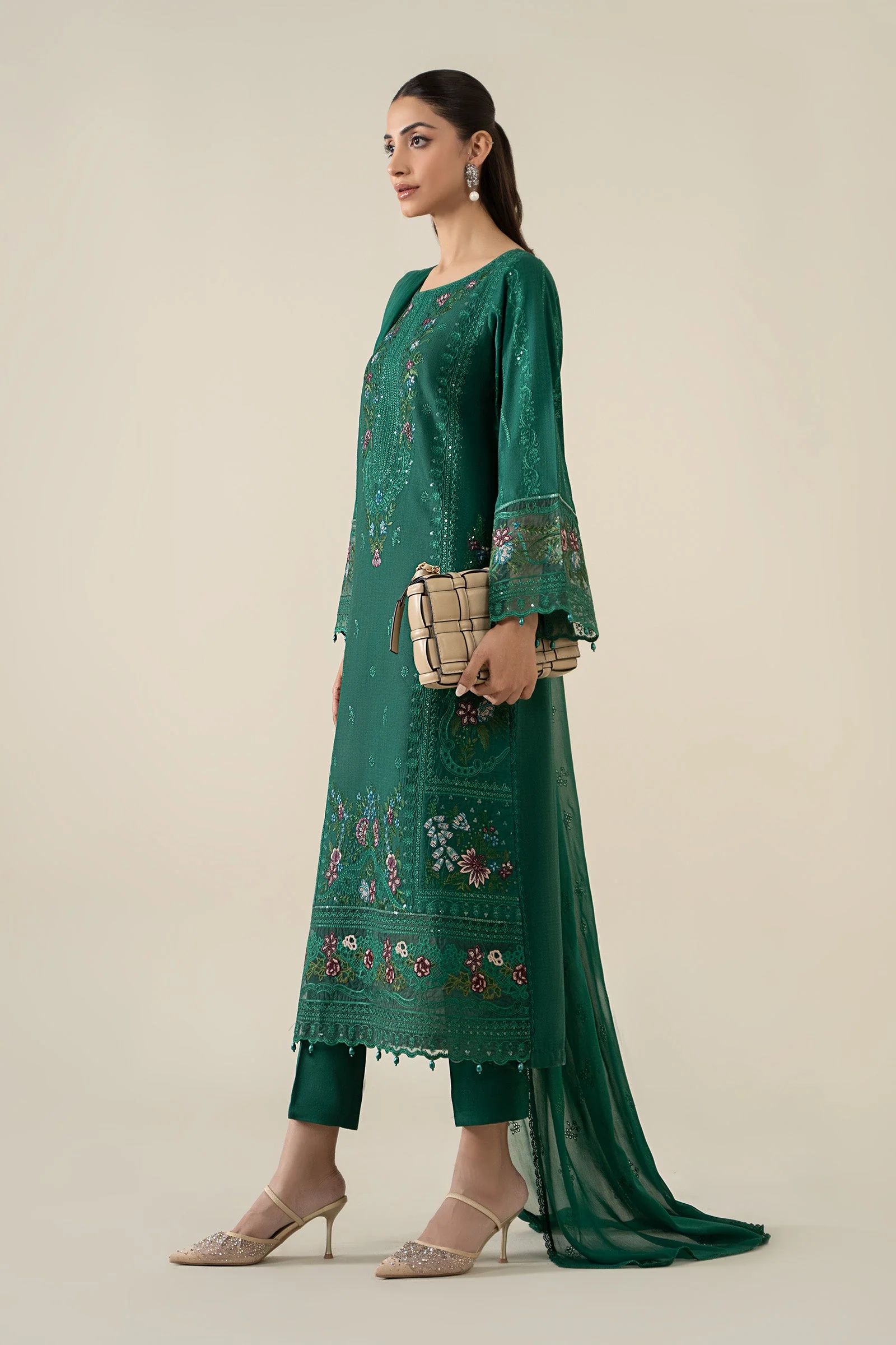 3 Piece Embroidered Dobby Suit - Image 7
