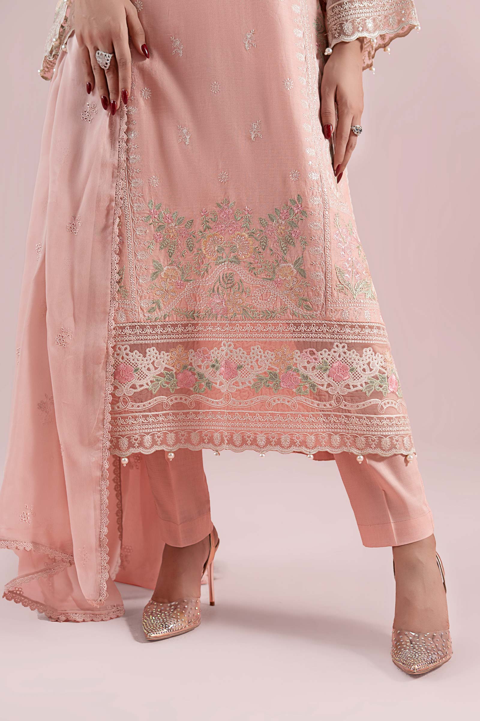 3 Piece Embroidered Dobby Suit - Image 5