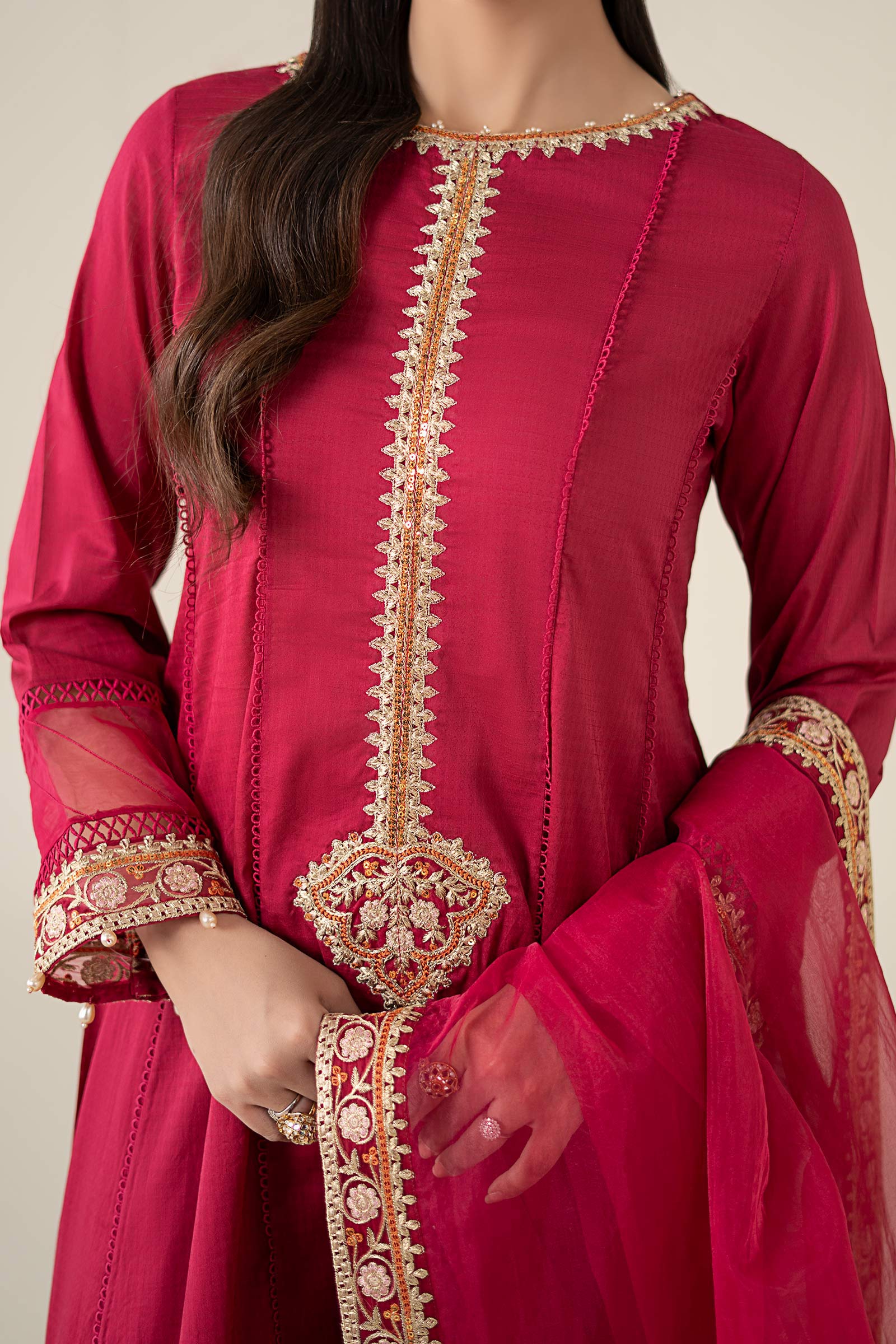 3 Piece Embroidered Dobby Suit - Image 3
