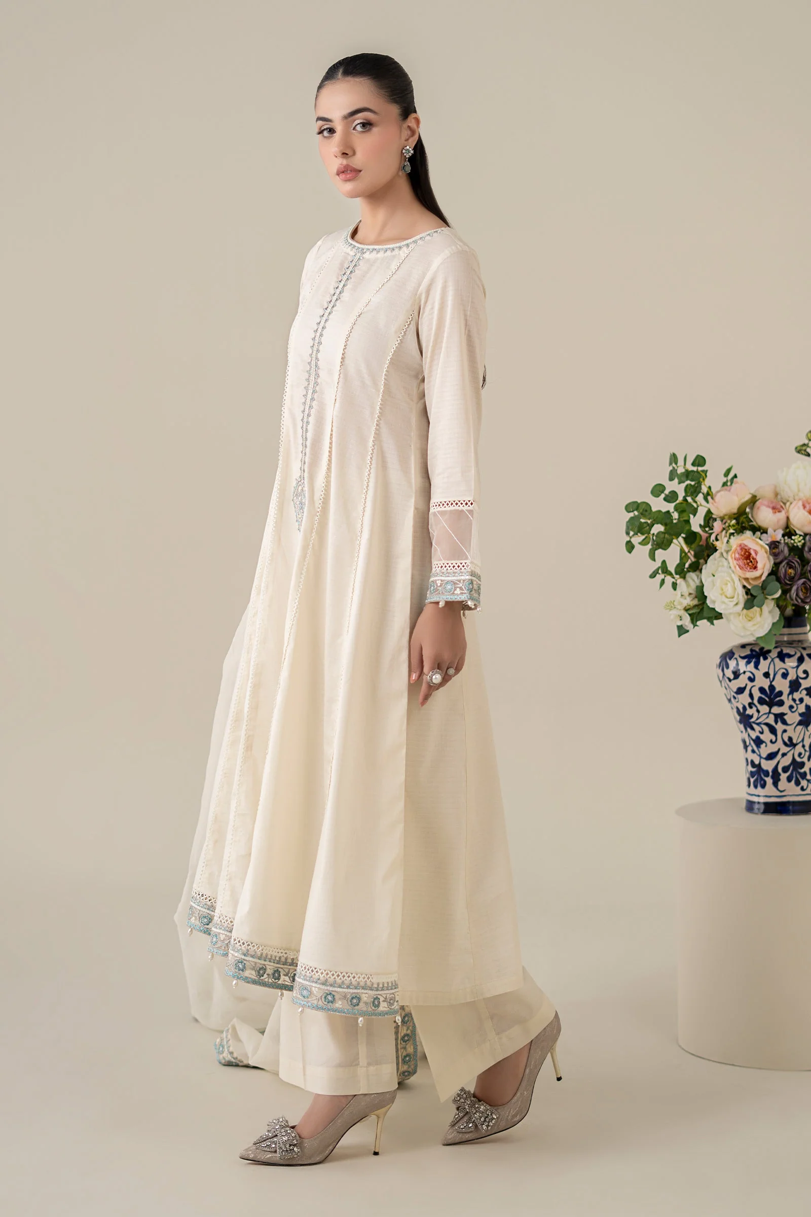 3 Piece Embroidered Dobby Suit - Image 3