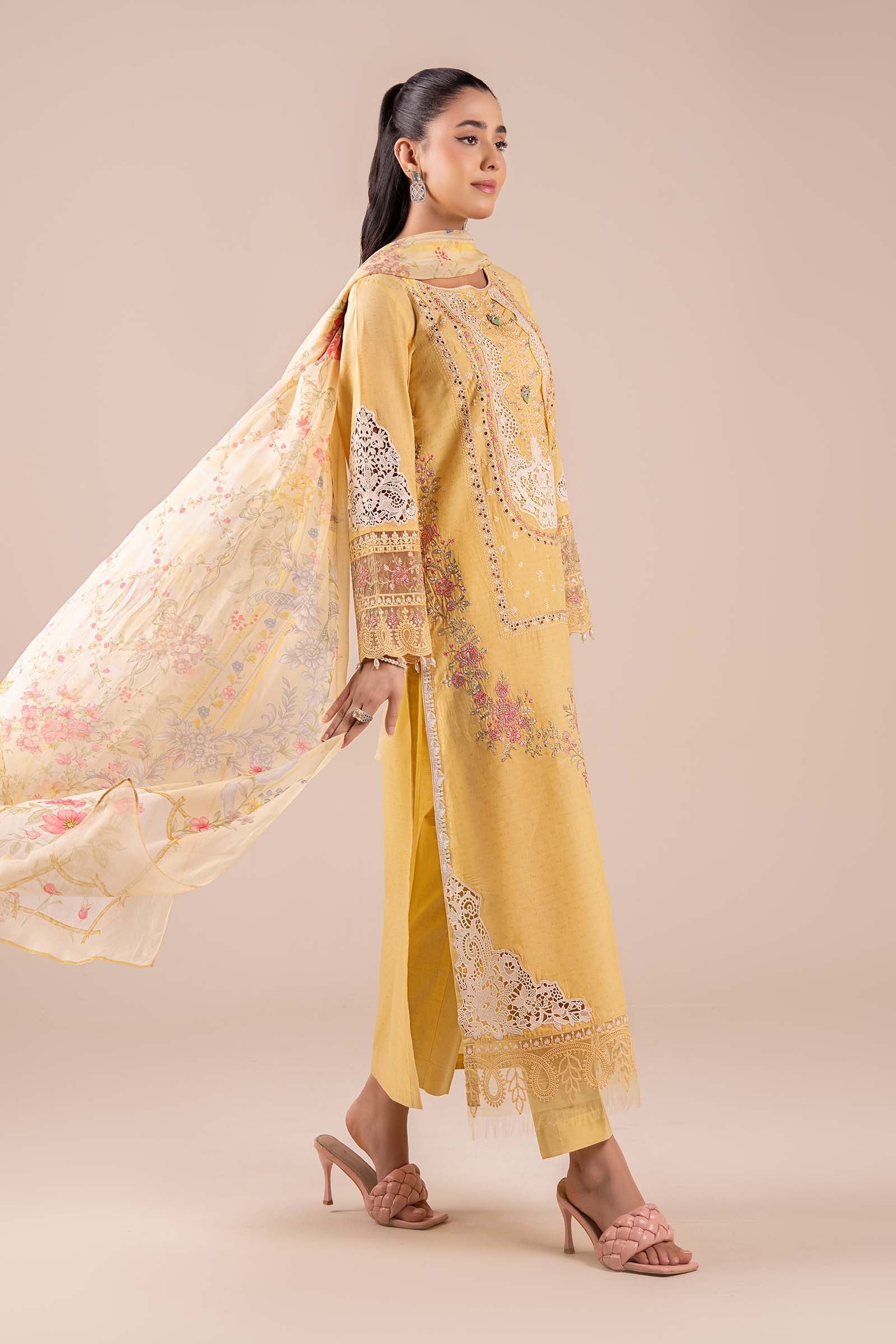 3 Piece Embroidered Dobby Suit - Image 5