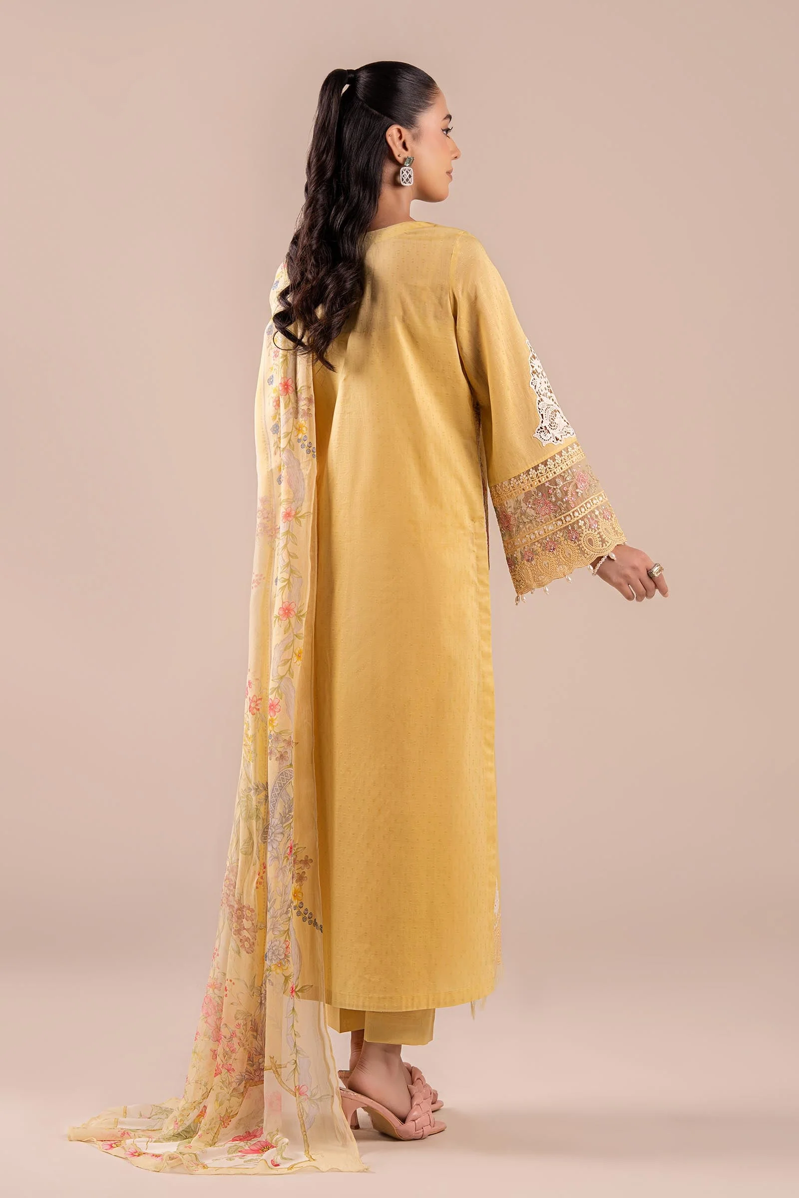 3 Piece Embroidered Dobby Suit - Image 6