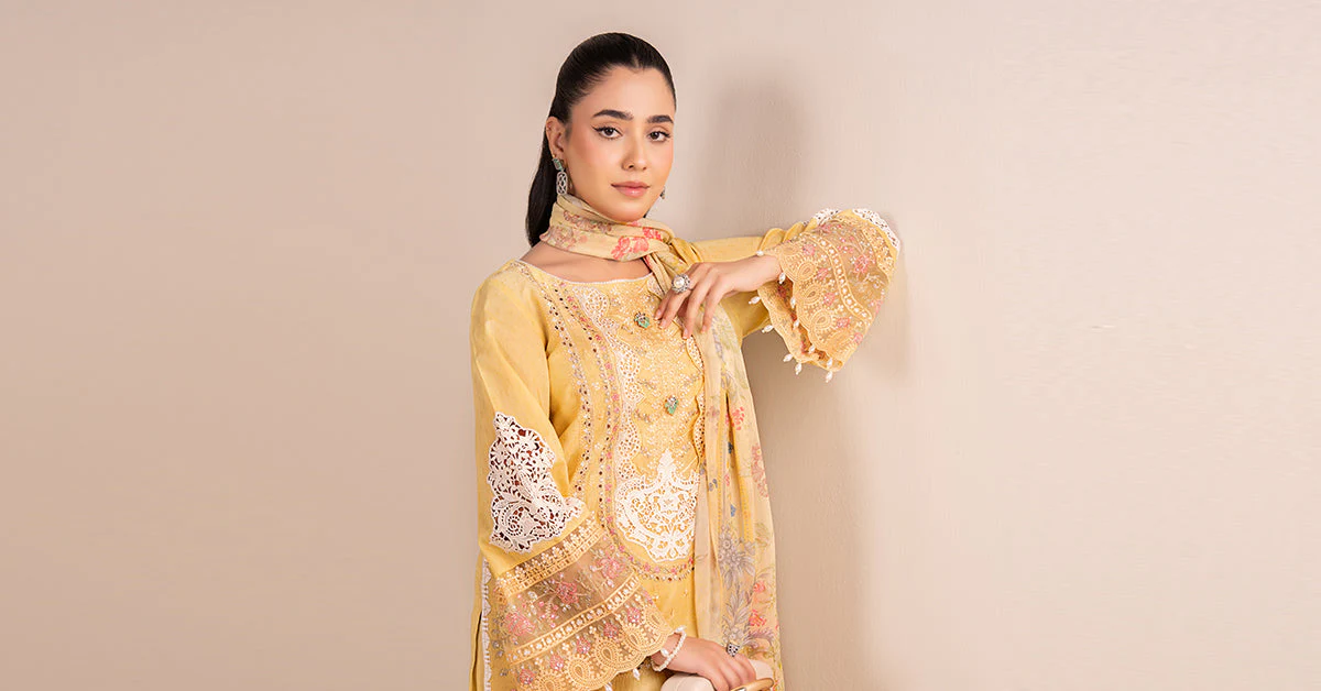 3 Piece Embroidered Dobby Suit - Image 7